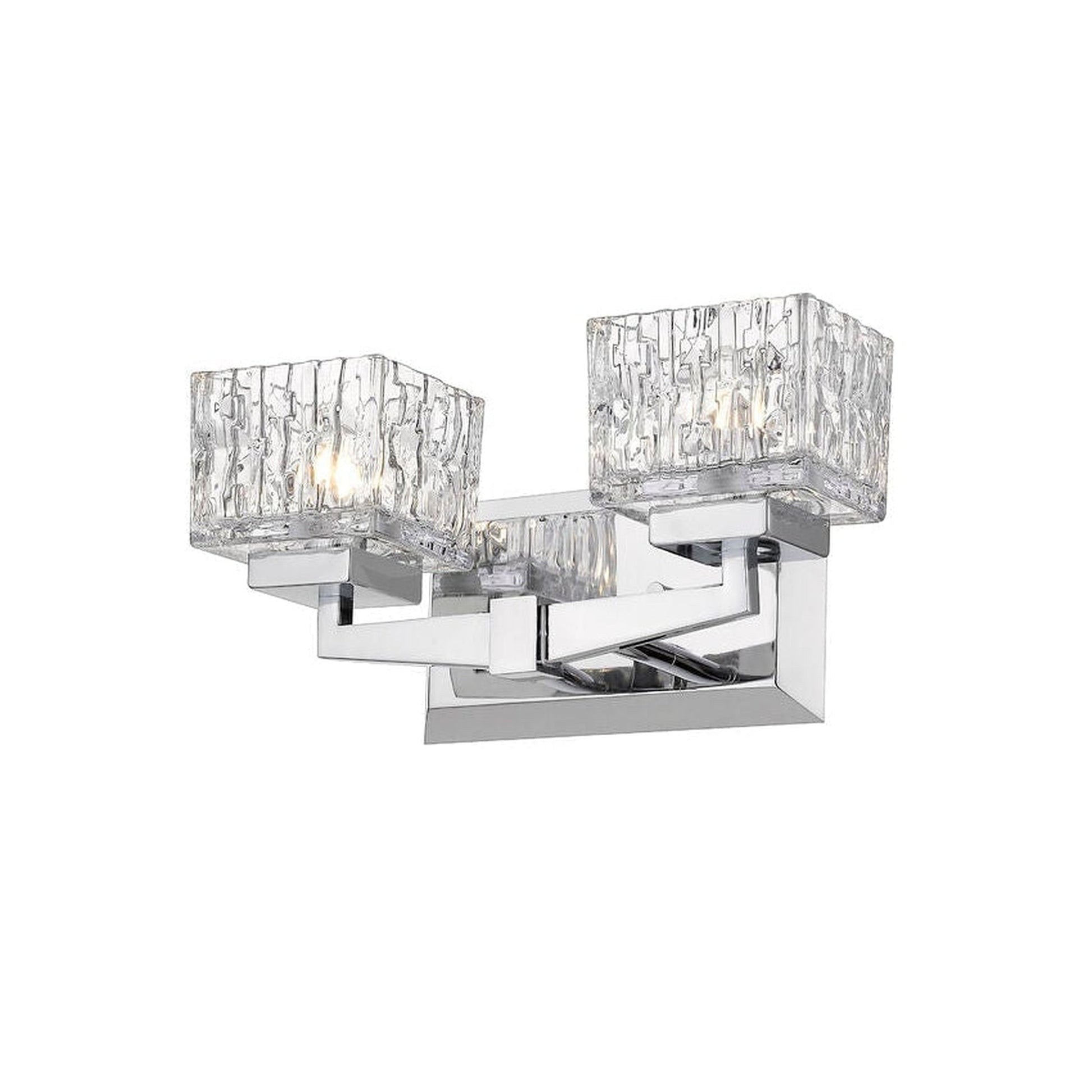 Z-Lite Rubicon 14" 2-Light Chrome Vanity Light With Clear Glass Shade