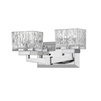 Z-Lite Rubicon 14" 2-Light Chrome Vanity Light With Clear Glass Shade