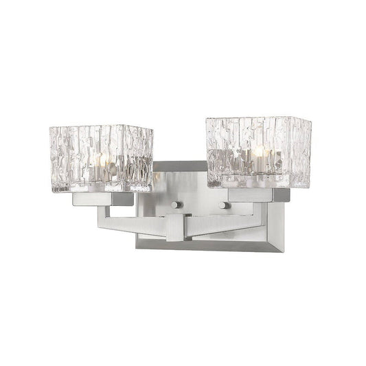 Z-Lite Rubicon 14" 2-Light LED Brushed Nickel Vanity Light With Clear Glass Shade