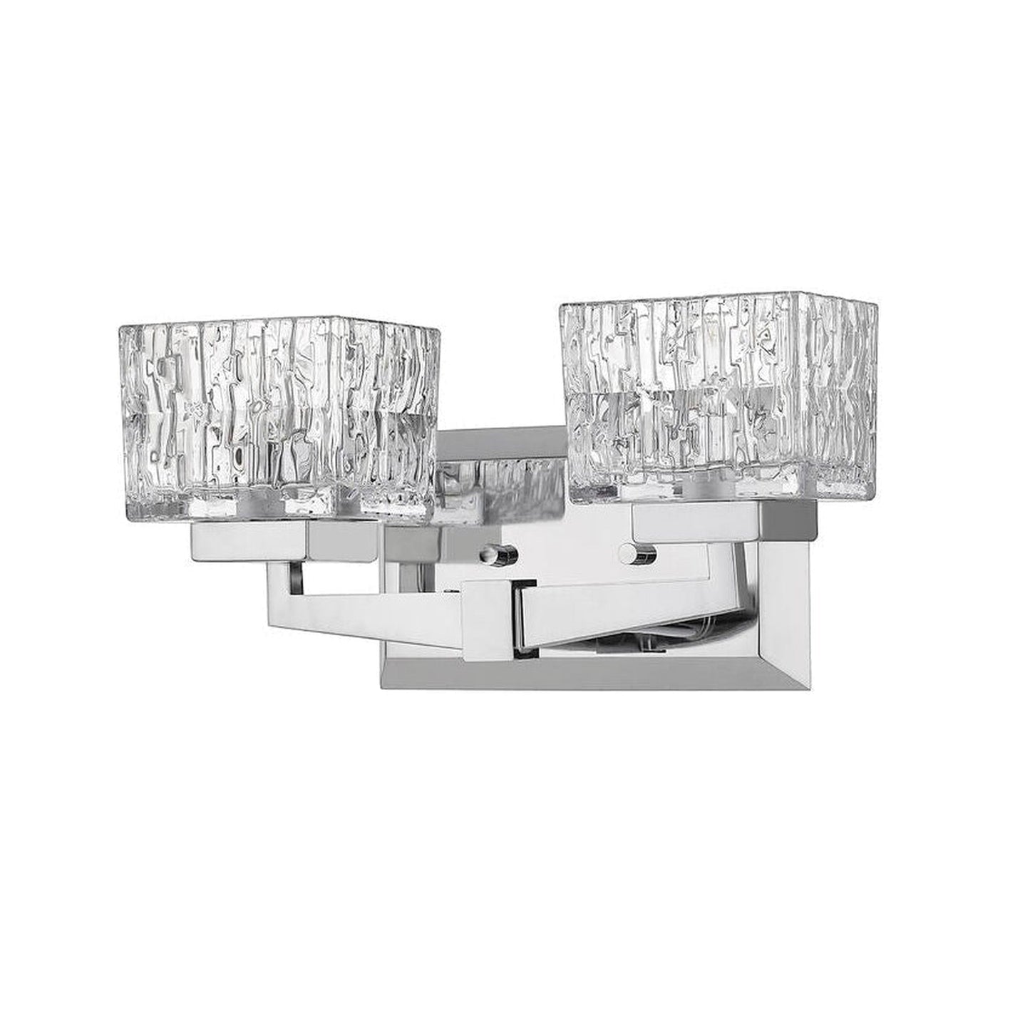 Z-Lite Rubicon 14" 2-Light LED Chrome Vanity Light With Clear Glass Shade