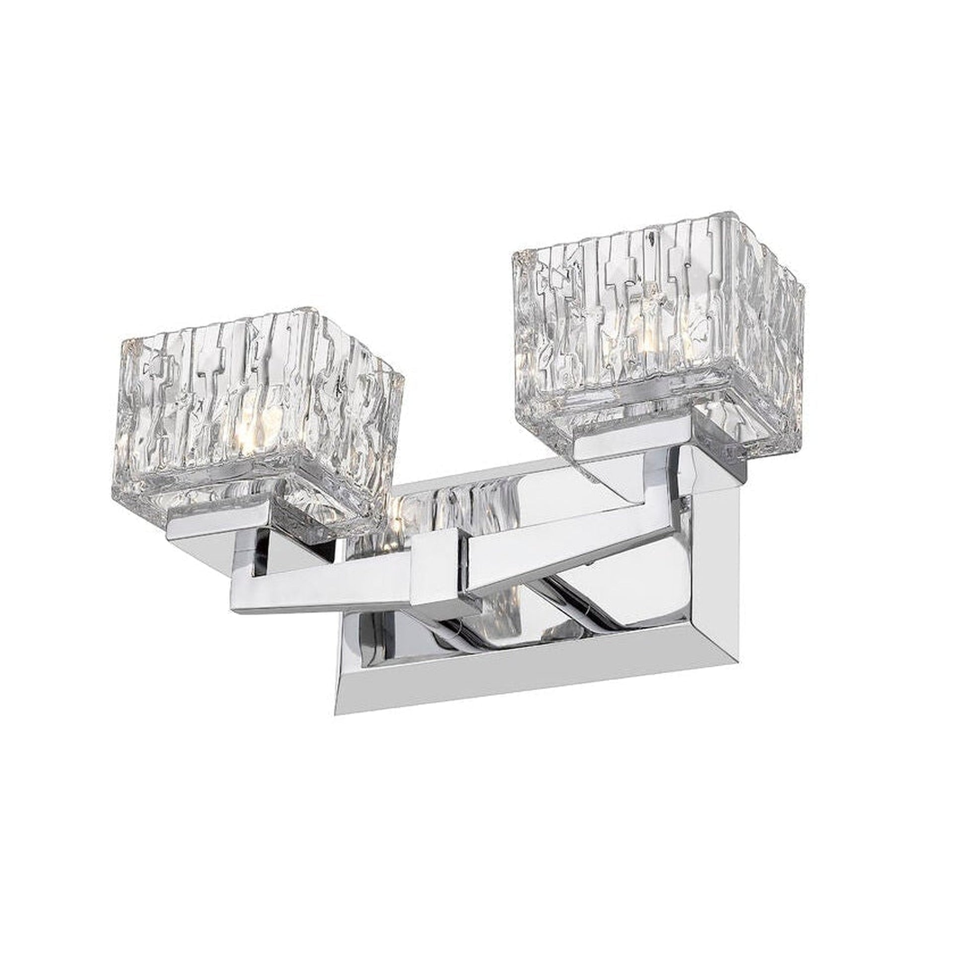 Z-Lite Rubicon 14" 2-Light LED Chrome Vanity Light With Clear Glass Shade
