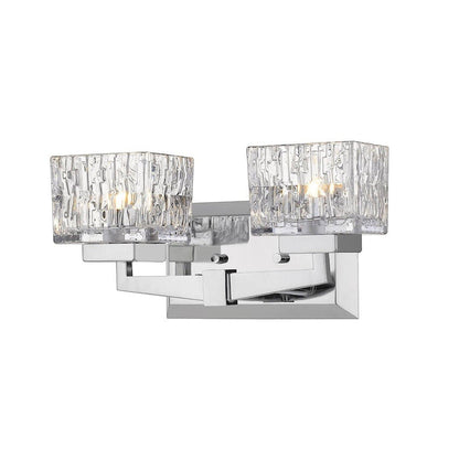 Z-Lite Rubicon 14" 2-Light LED Chrome Vanity Light With Clear Glass Shade