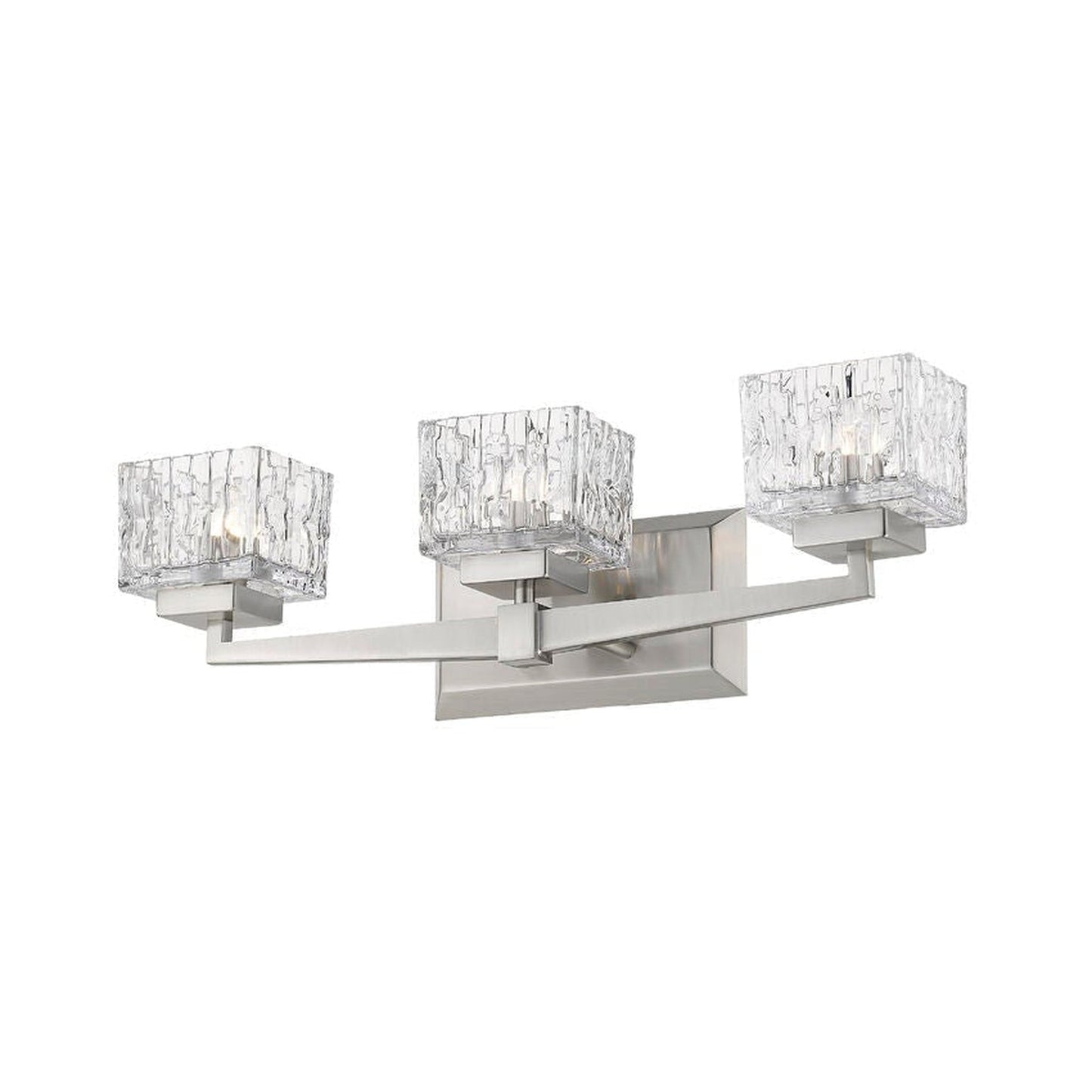 Z-Lite Rubicon 22" 3-Light Brushed Nickel Vanity Light With Clear Glass Shade