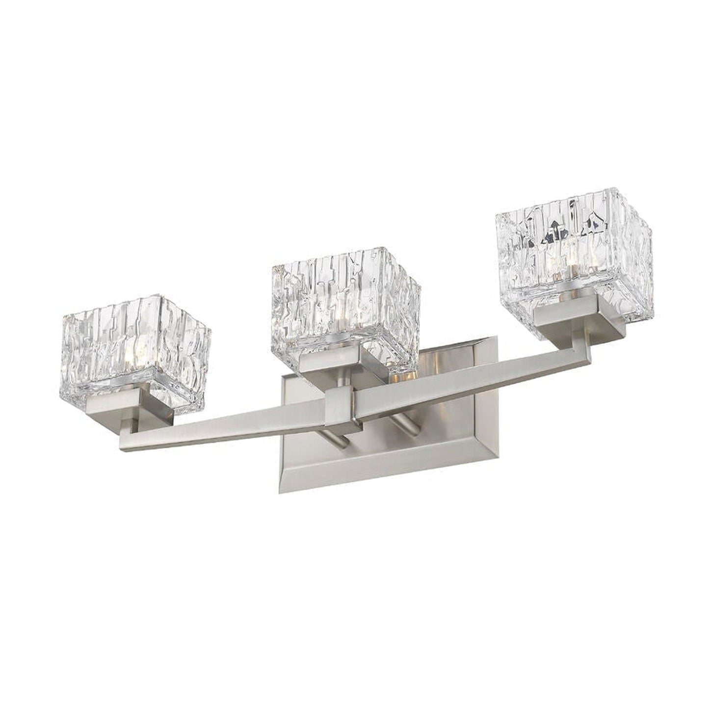 Z-Lite Rubicon 22" 3-Light Brushed Nickel Vanity Light With Clear Glass Shade