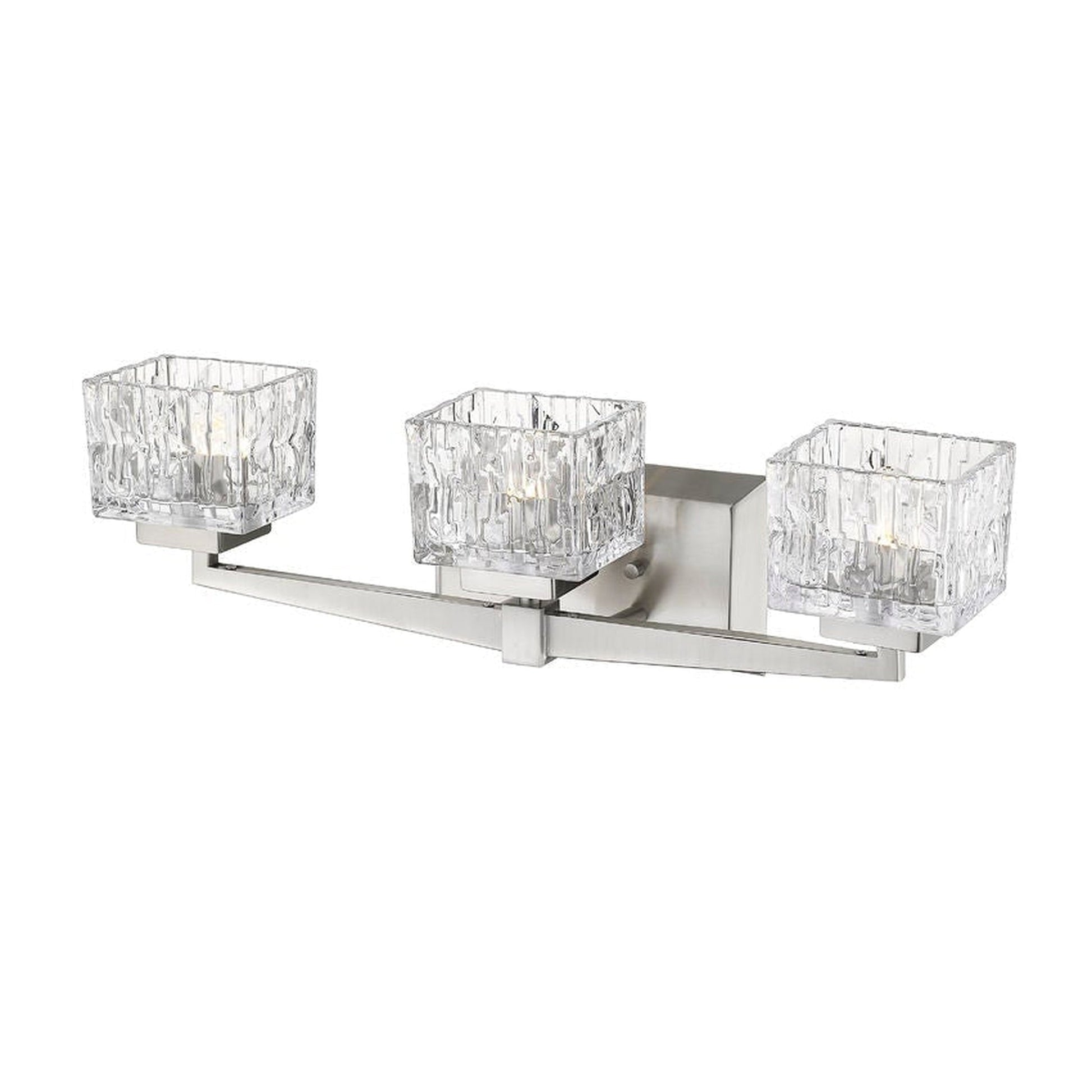 Z-Lite Rubicon 22" 3-Light Brushed Nickel Vanity Light With Clear Glass Shade