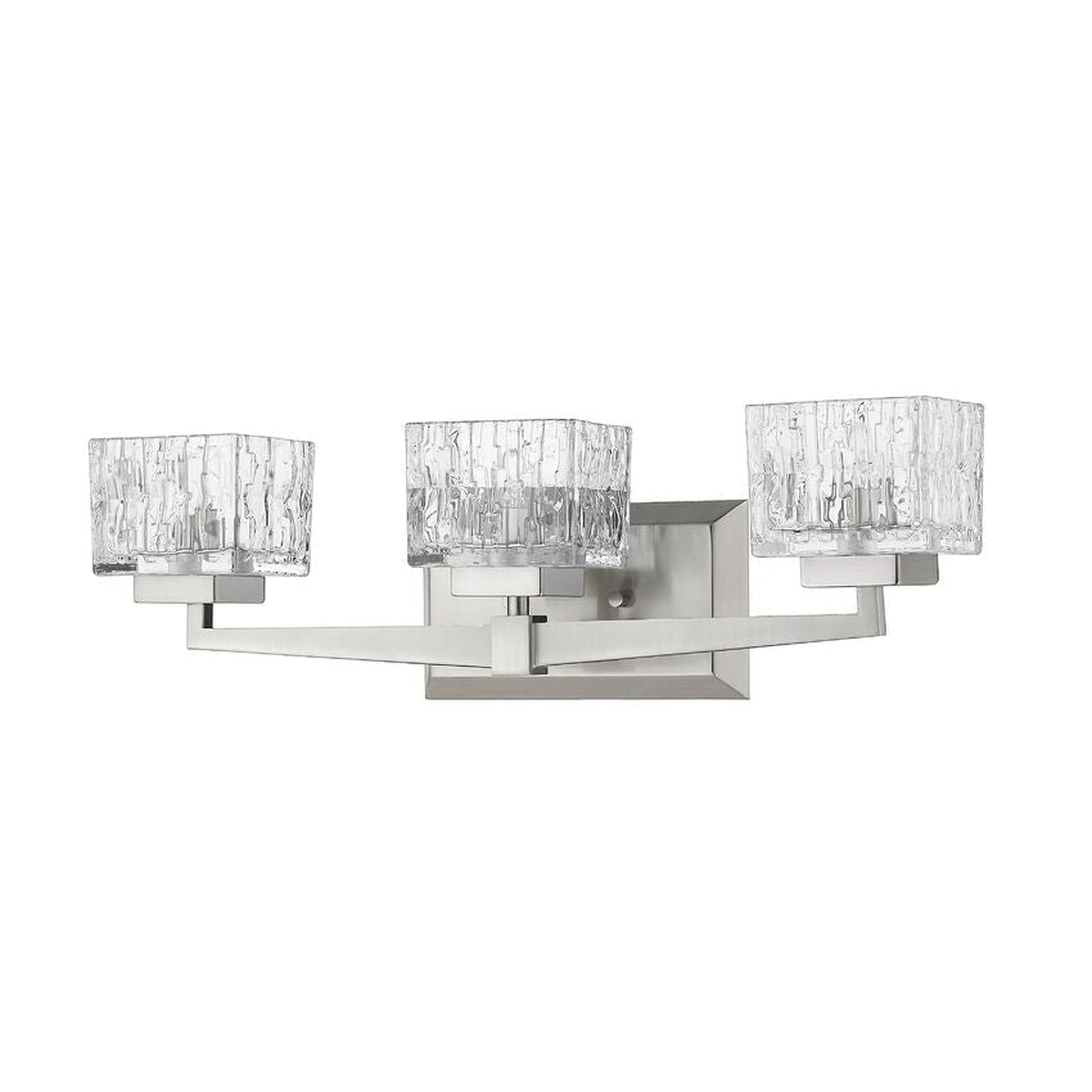 Z-Lite Rubicon 22" 3-Light Brushed Nickel Vanity Light With Clear Glass Shade