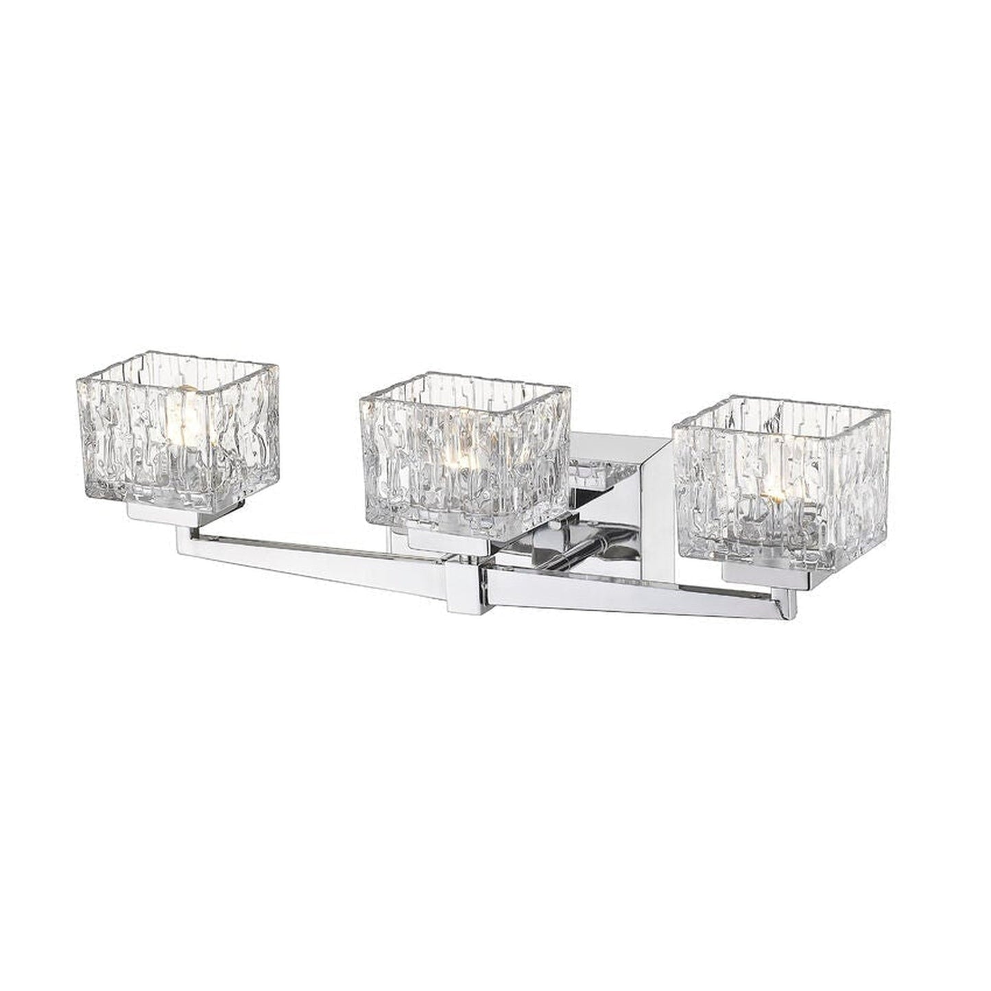 Z-Lite Rubicon 22" 3-Light Chrome Vanity Light With Clear Glass Shade