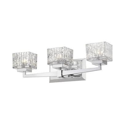 Z-Lite Rubicon 22" 3-Light Chrome Vanity Light With Clear Glass Shade