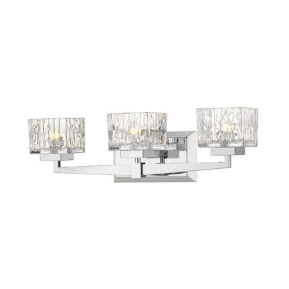 Z-Lite Rubicon 22" 3-Light Chrome Vanity Light With Clear Glass Shade