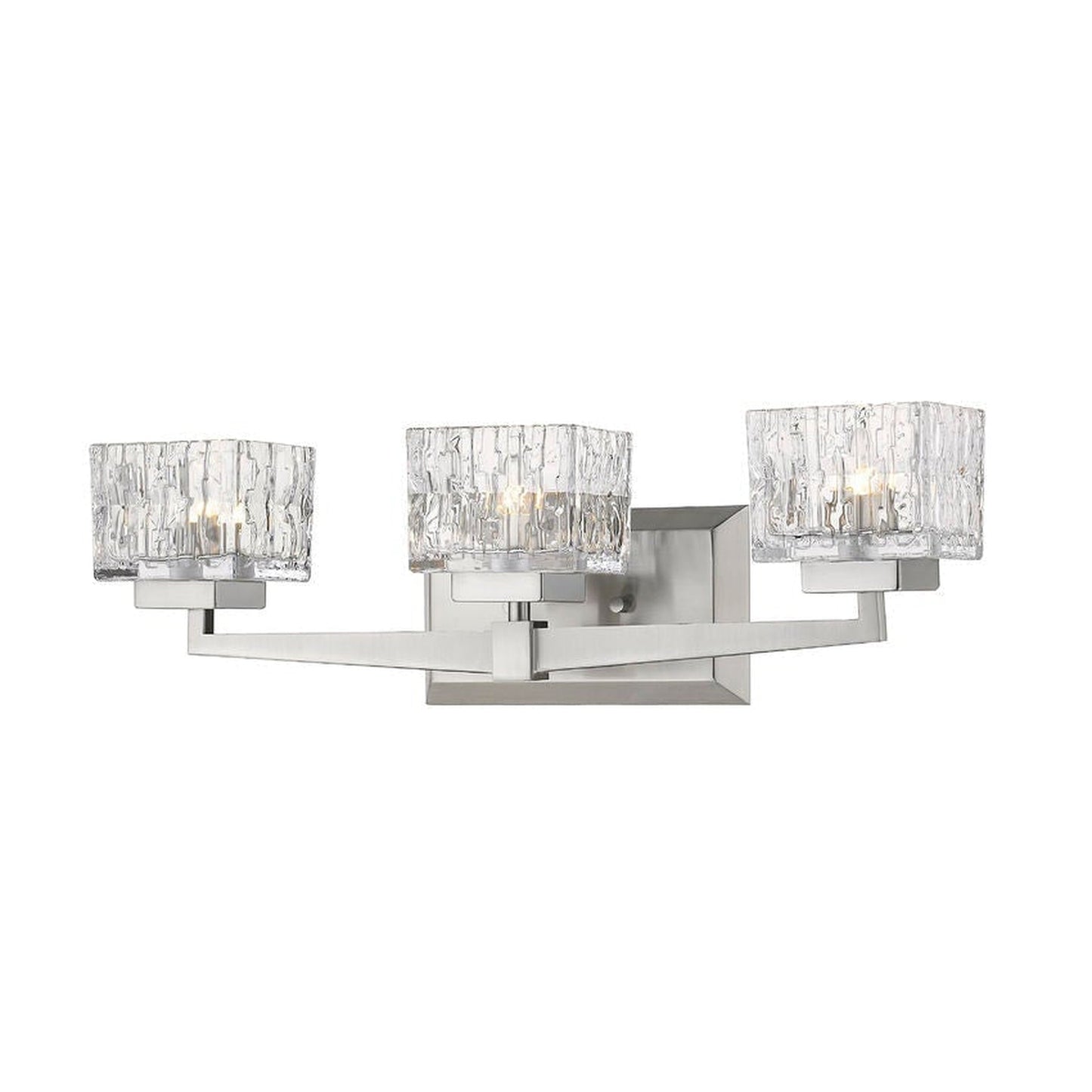 Z-Lite Rubicon 22" 3-Light LED Brushed Nickel Vanity Light With Clear Glass Shade