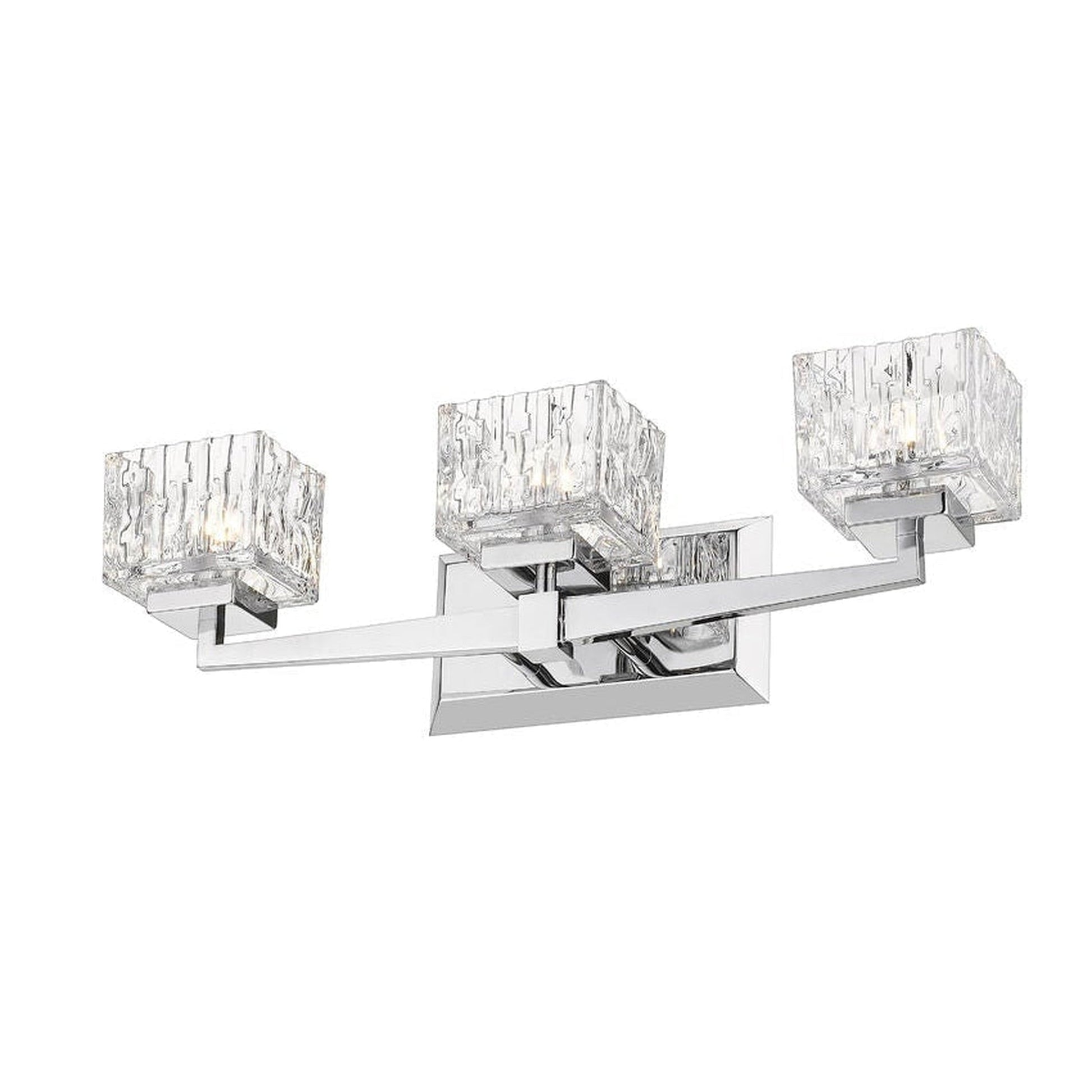 Z-Lite Rubicon 22" 3-Light LED Chrome Vanity Light With Clear Glass Shade