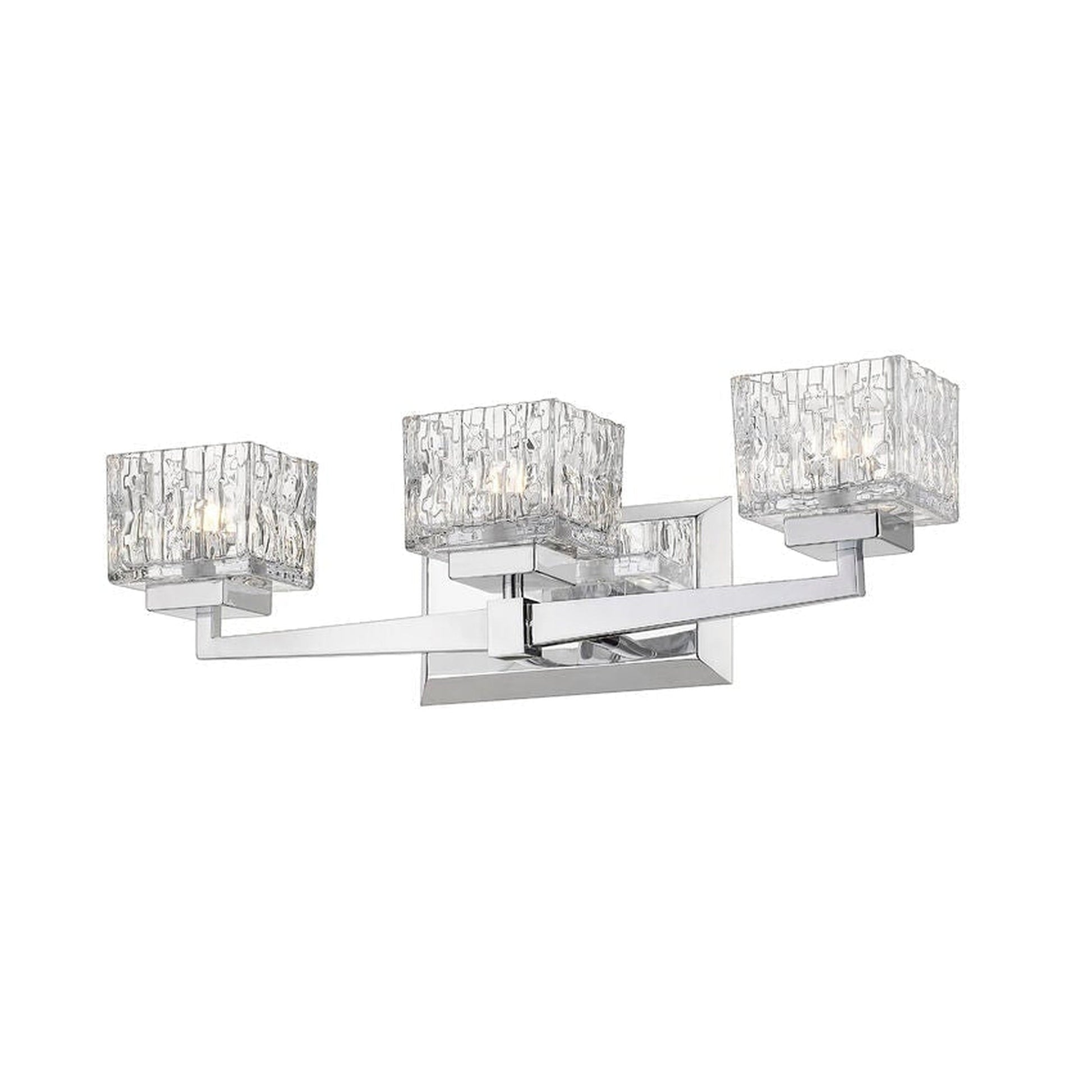 Z-Lite Rubicon 22" 3-Light LED Chrome Vanity Light With Clear Glass Shade