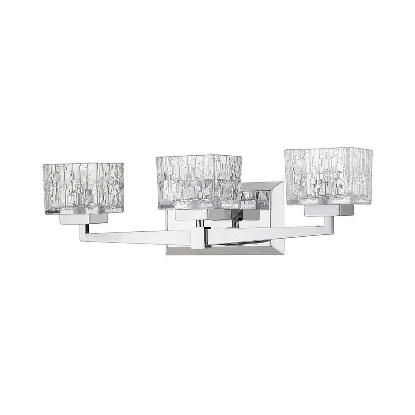 Z-Lite Rubicon 22" 3-Light LED Chrome Vanity Light With Clear Glass Shade