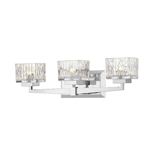 Z-Lite Rubicon 22" 3-Light LED Chrome Vanity Light With Clear Glass Shade