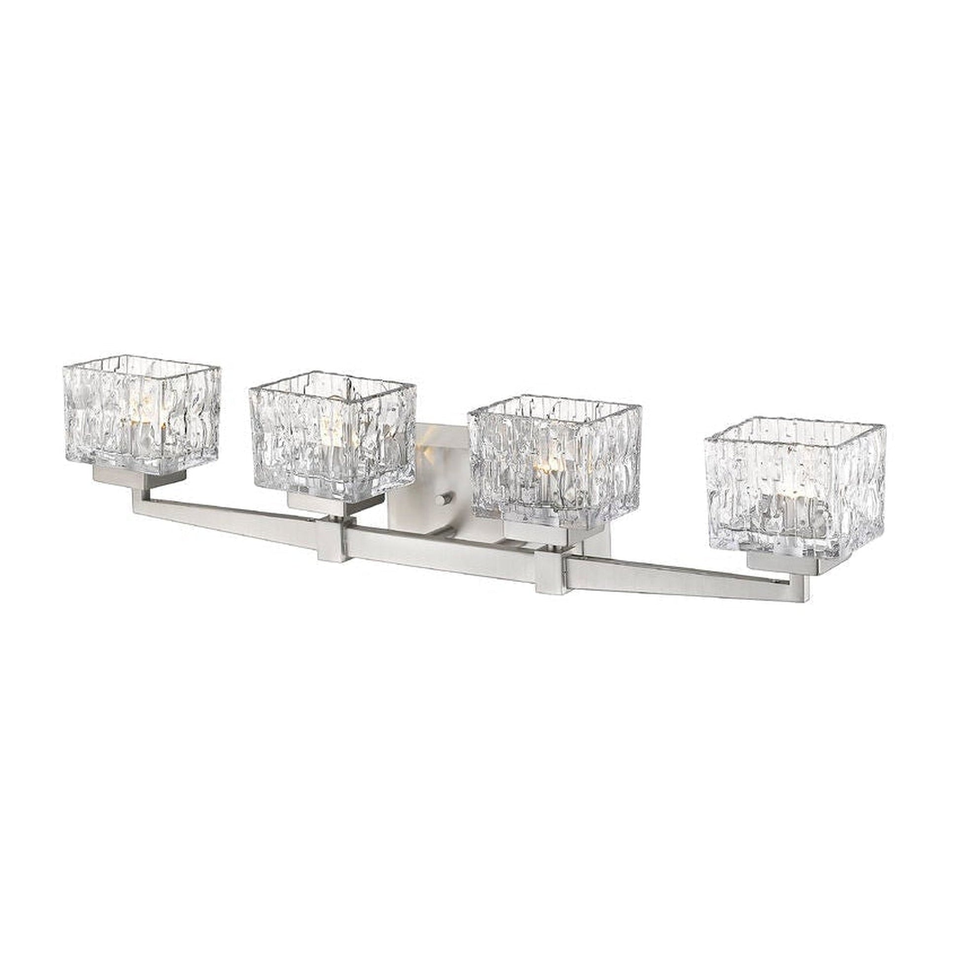 Z-Lite Rubicon 30" 4-Light Brushed Nickel Vanity Light With Clear Glass Shade