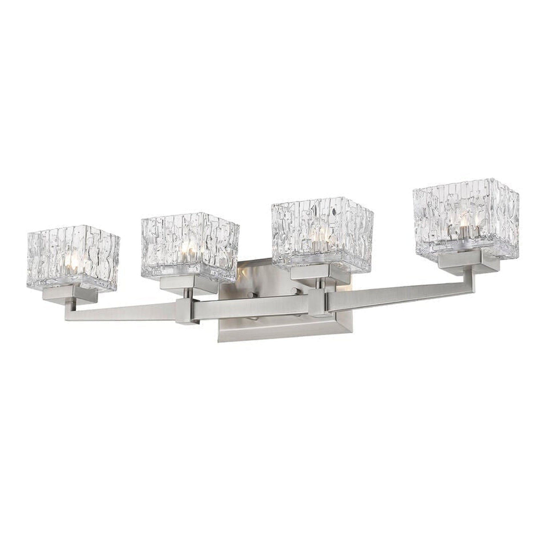 Z-Lite Rubicon 30" 4-Light Brushed Nickel Vanity Light With Clear Glass Shade