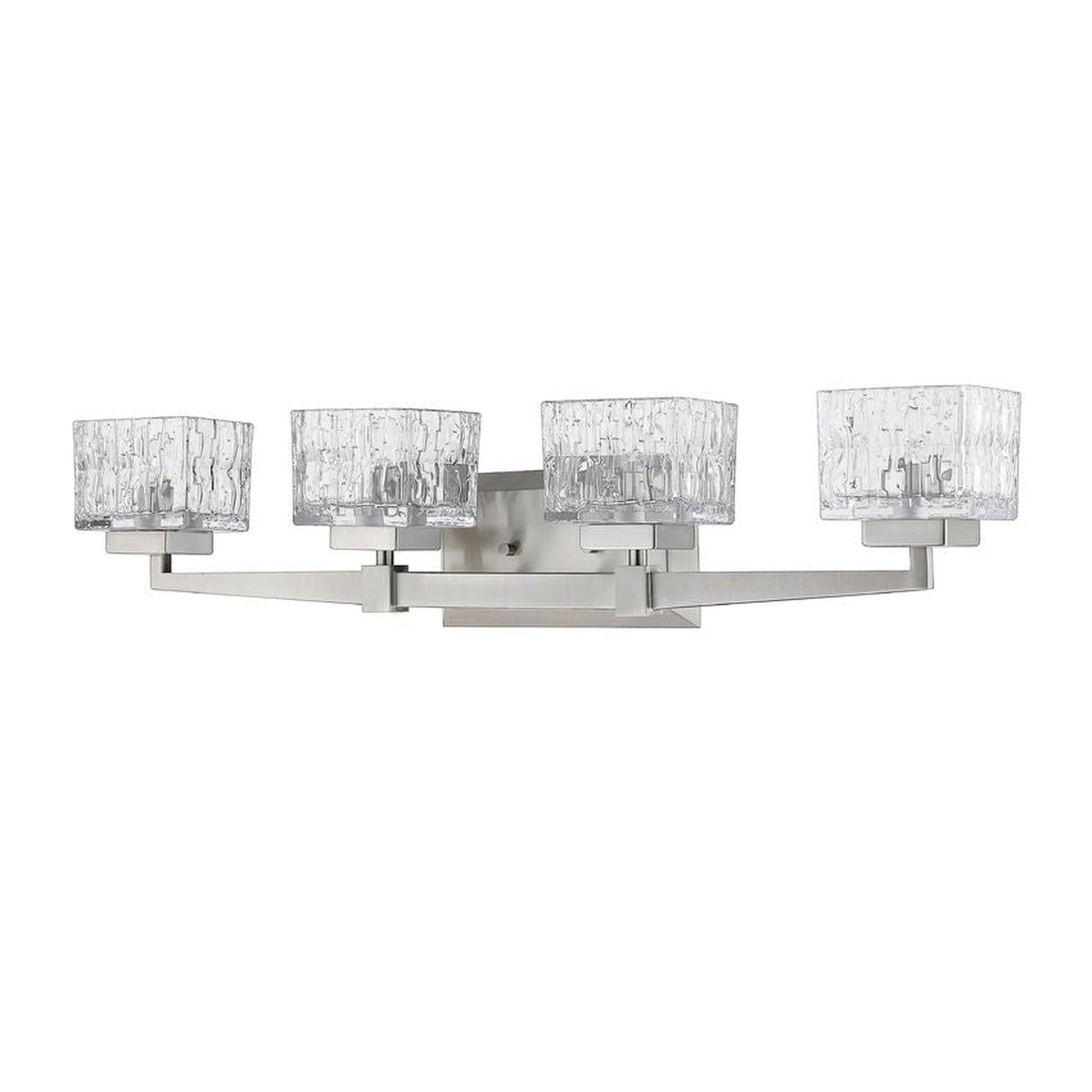 Z-Lite Rubicon 30" 4-Light Brushed Nickel Vanity Light With Clear Glass Shade