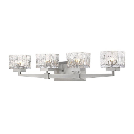 Z-Lite Rubicon 30" 4-Light Brushed Nickel Vanity Light With Clear Glass Shade