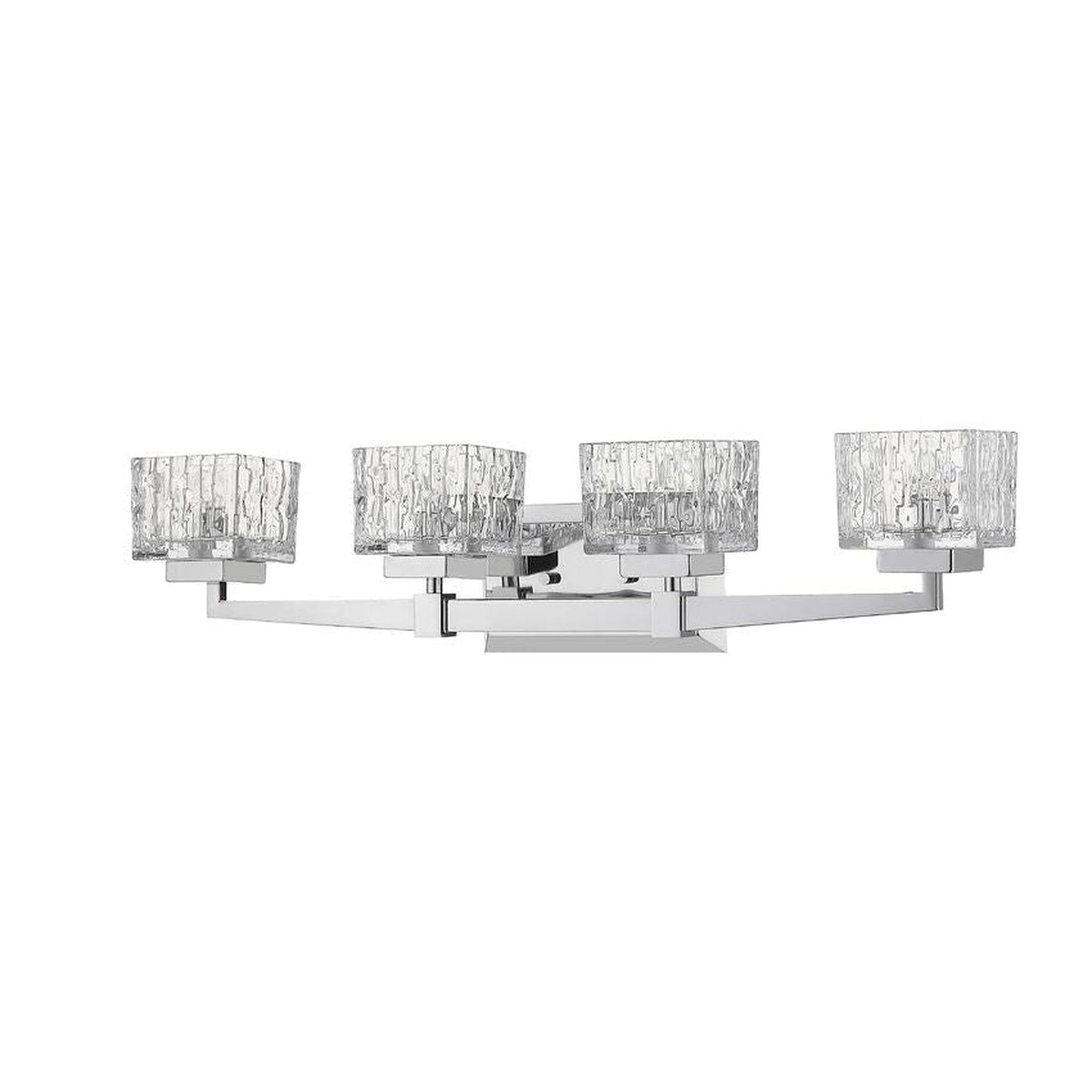 Z-Lite Rubicon 30" 4-Light Chrome Vanity Light With Clear Glass Shade