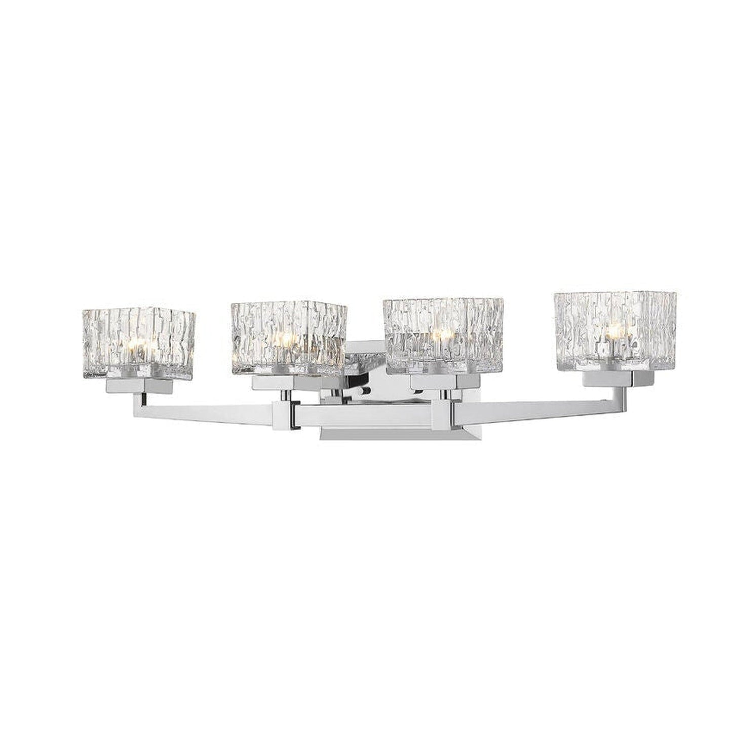 Z-Lite Rubicon 30" 4-Light Chrome Vanity Light With Clear Glass Shade