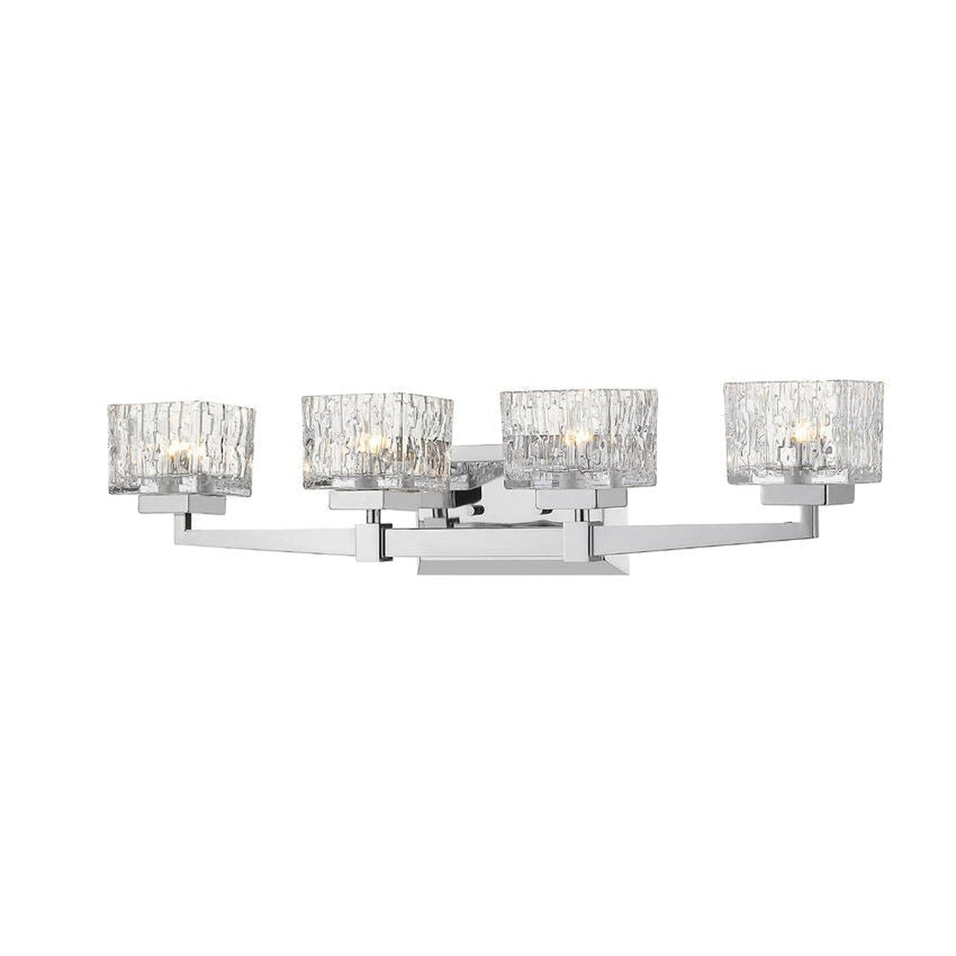 Z-Lite Rubicon 30" 4-Light LED Chrome Vanity Light With Clear Glass Shade