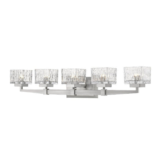 Z-Lite Rubicon 36" 5-Light Brushed Nickel Vanity Light With Clear Glass Shade