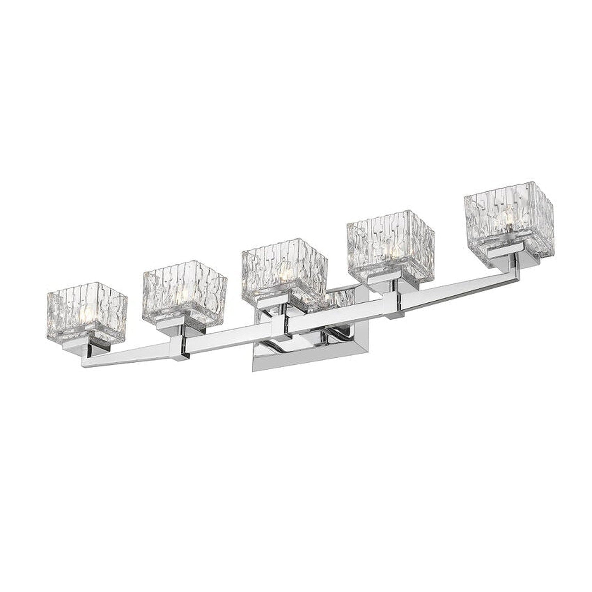 Z-Lite Rubicon 36" 5-Light Chrome Vanity Light With Clear Glass Shade
