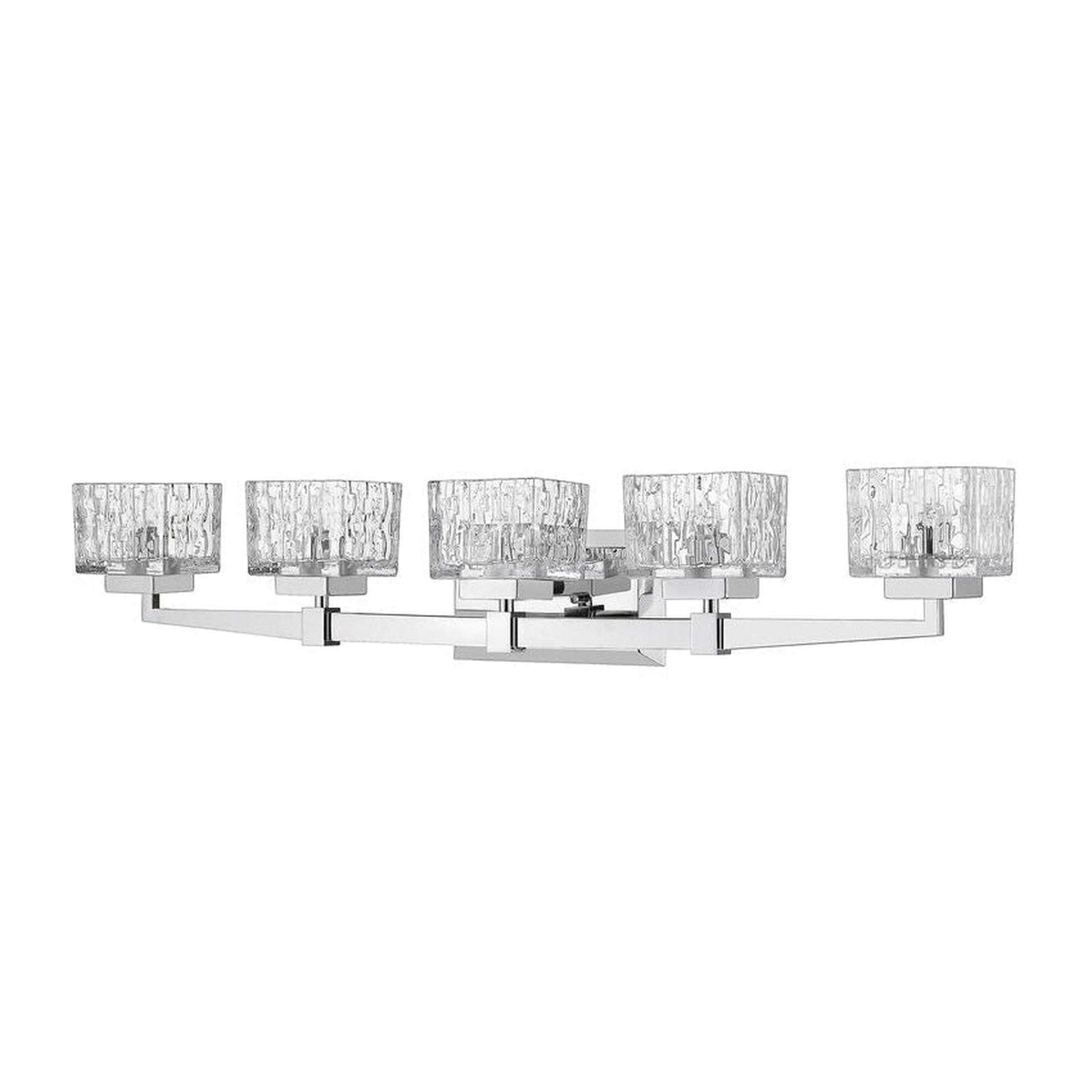 Z-Lite Rubicon 36" 5-Light Chrome Vanity Light With Clear Glass Shade