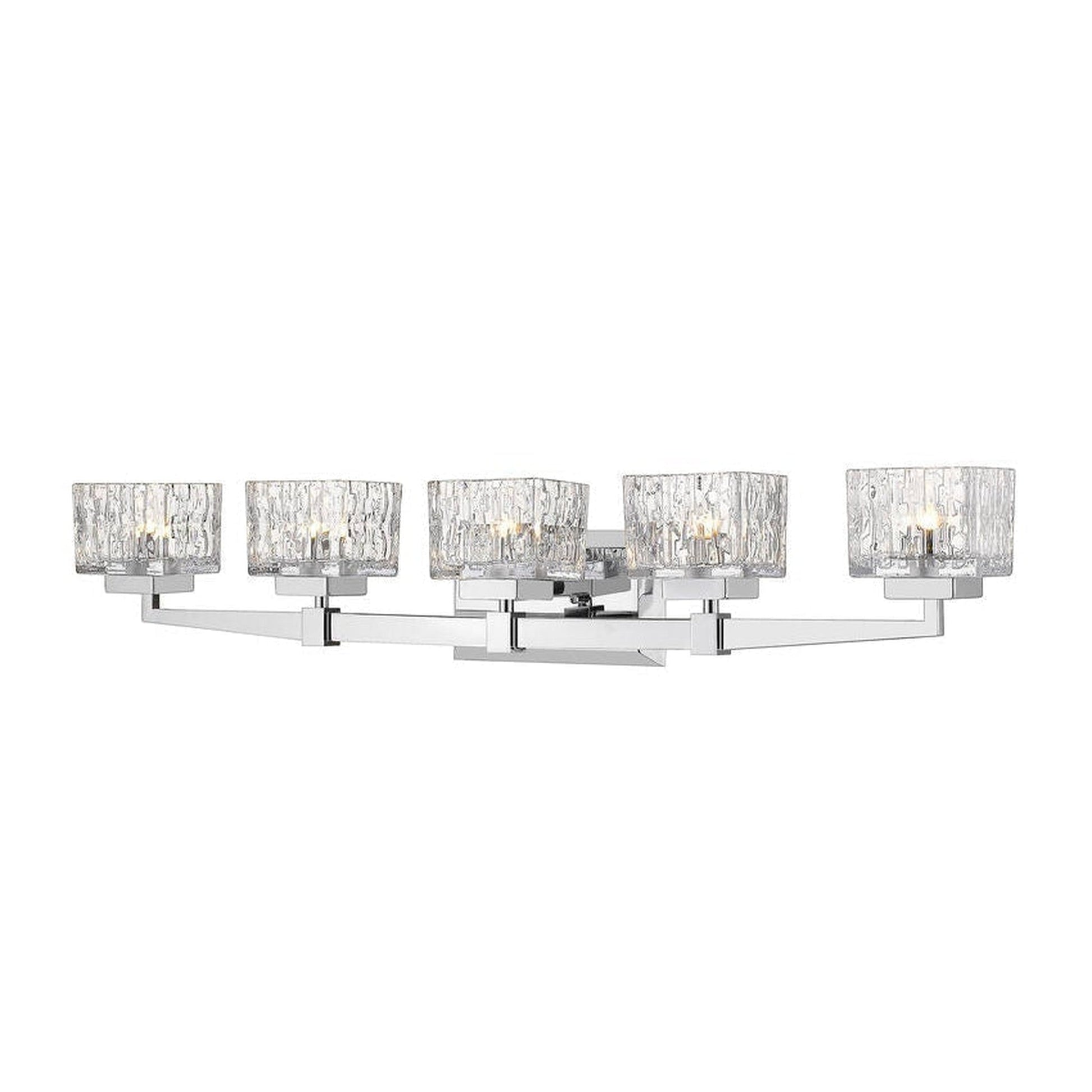 Z-Lite Rubicon 36" 5-Light Chrome Vanity Light With Clear Glass Shade