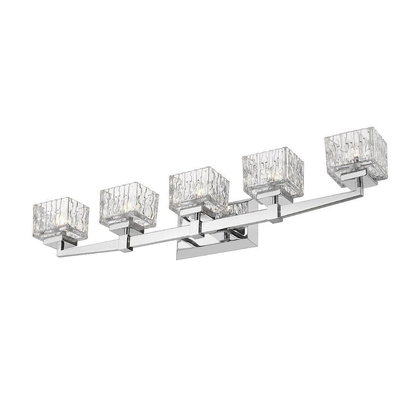 Z-Lite Rubicon 36" 5-Light LED Chrome Vanity Light With Clear Glass Shade