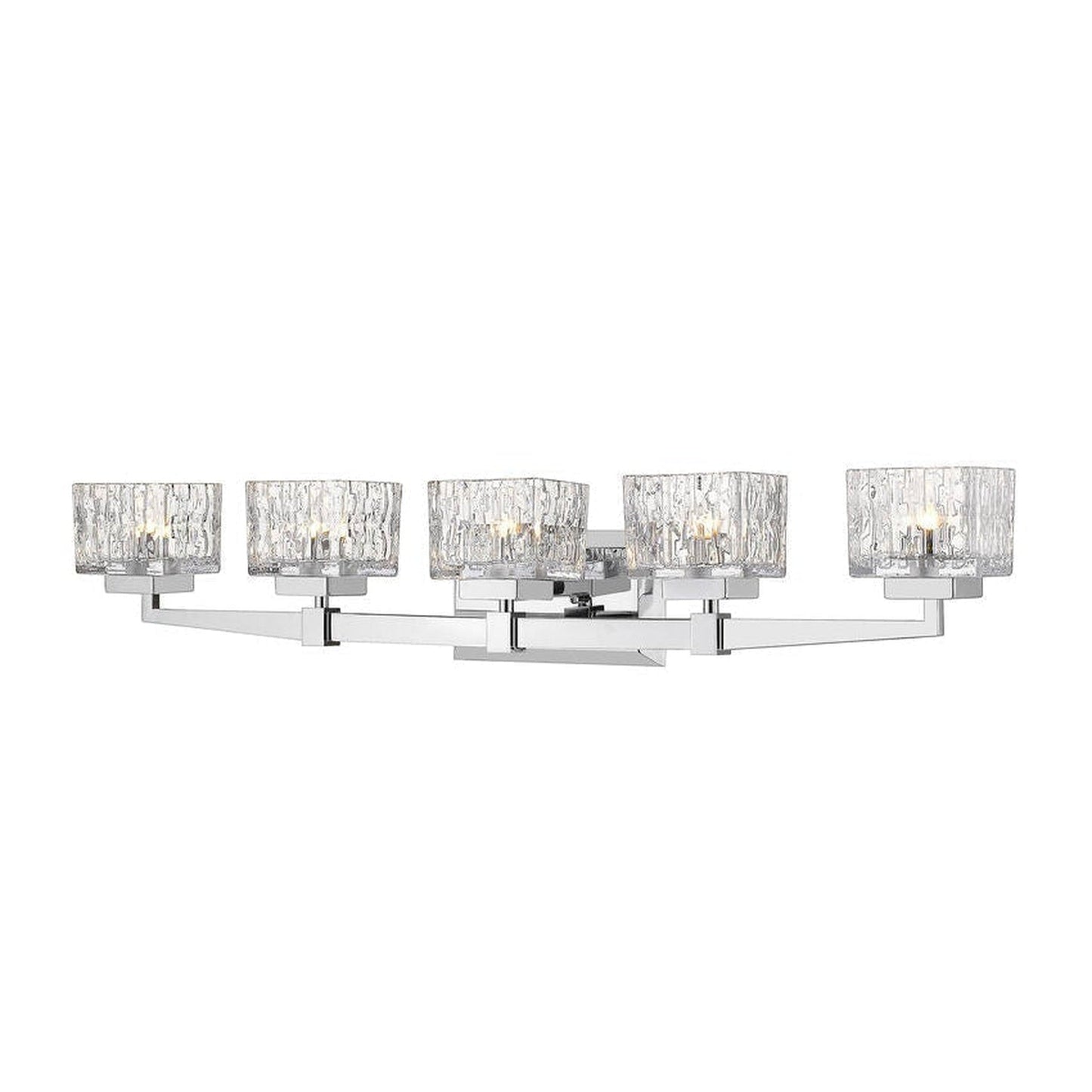 Z-Lite Rubicon 36" 5-Light LED Chrome Vanity Light With Clear Glass Shade