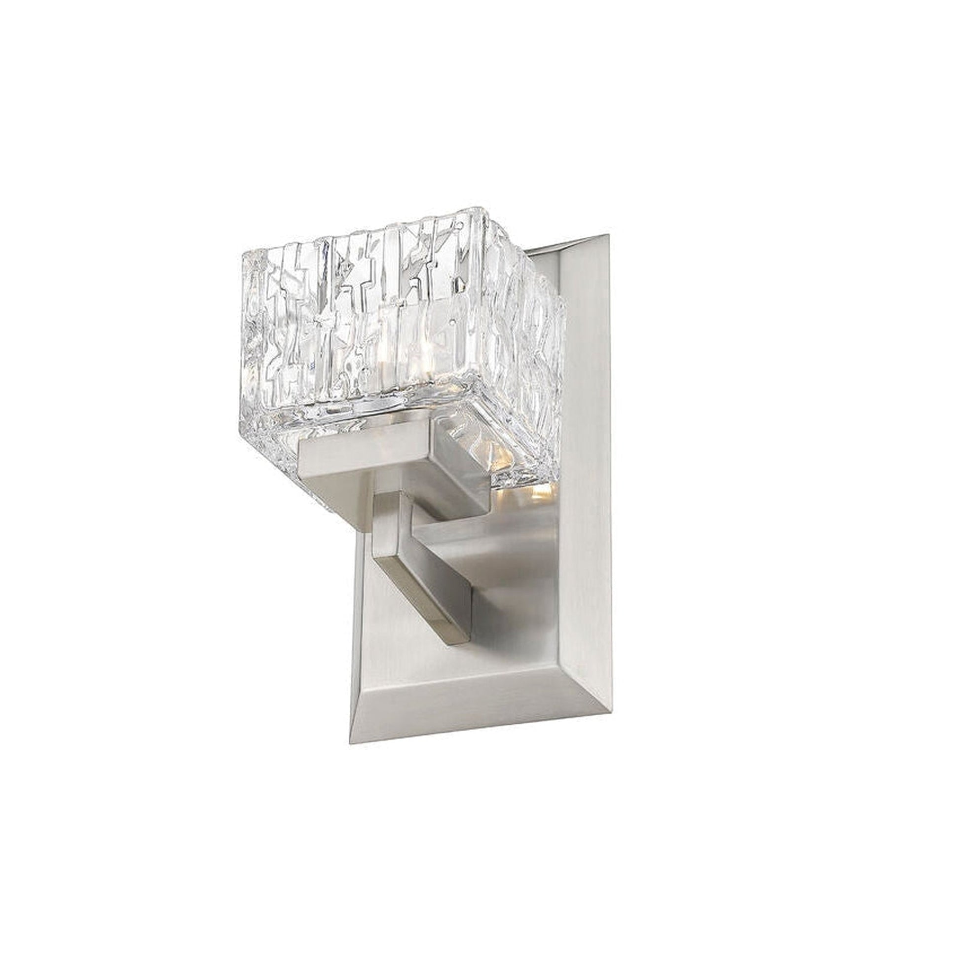 Z-Lite Rubicon 5" 1-Light Brushed Nickel Wall Sconce With Clear Glass Shade