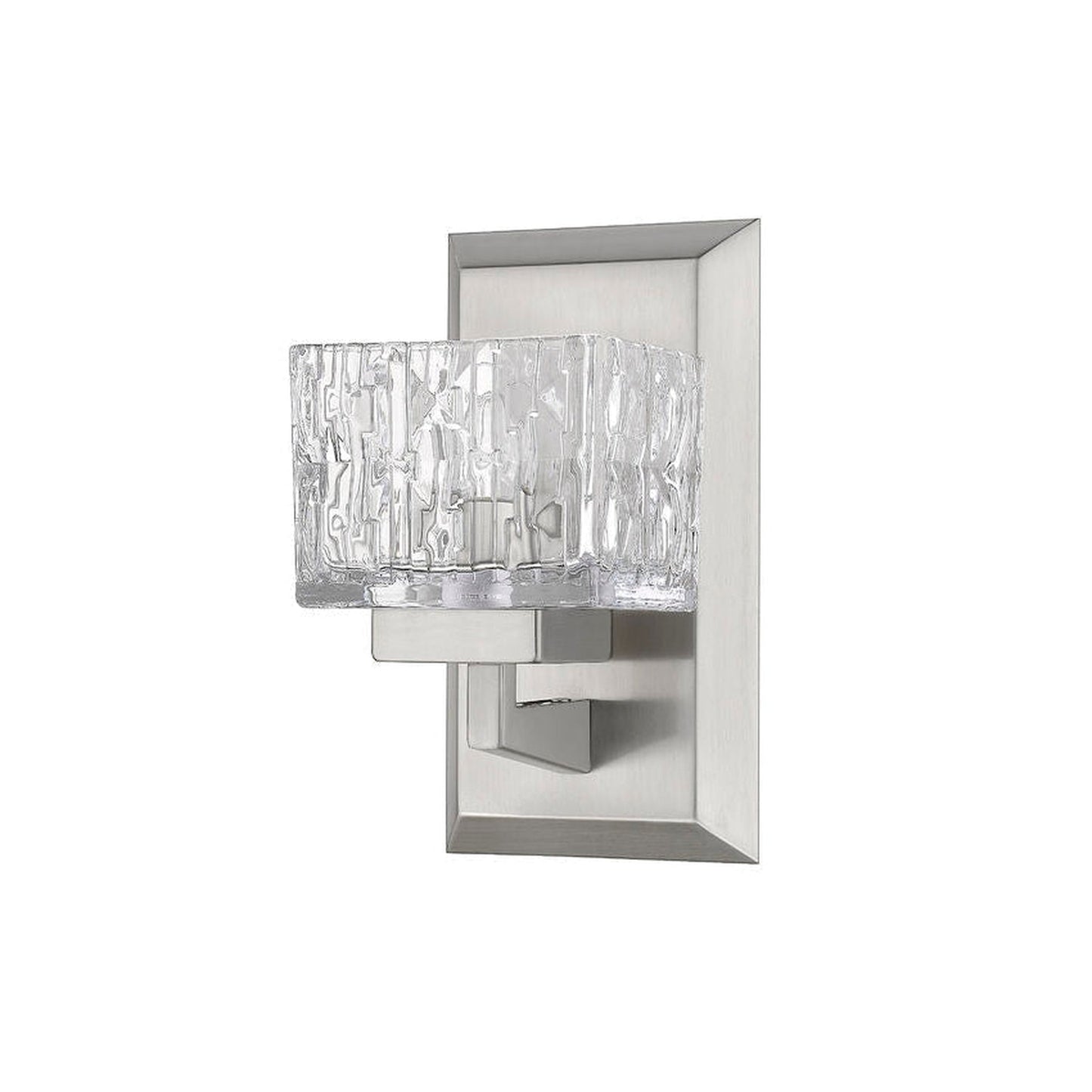 Z-Lite Rubicon 5" 1-Light Brushed Nickel Wall Sconce With Clear Glass Shade