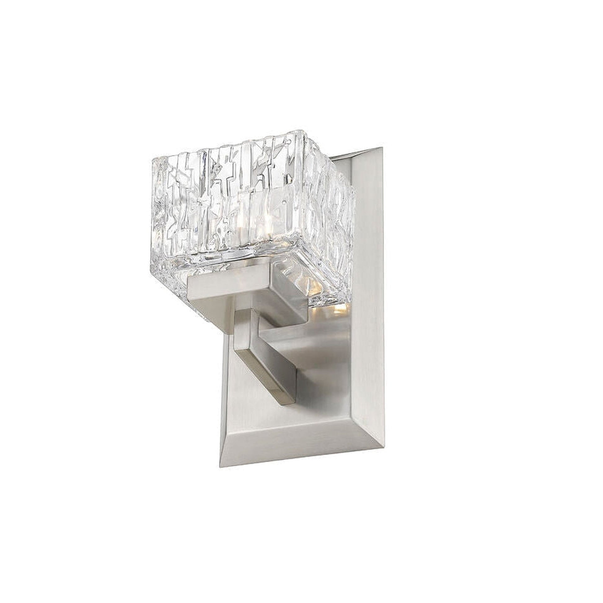 Z-Lite Rubicon 5" 1-Light LED Brushed Nickel Wall Sconce With Clear Glass Shade