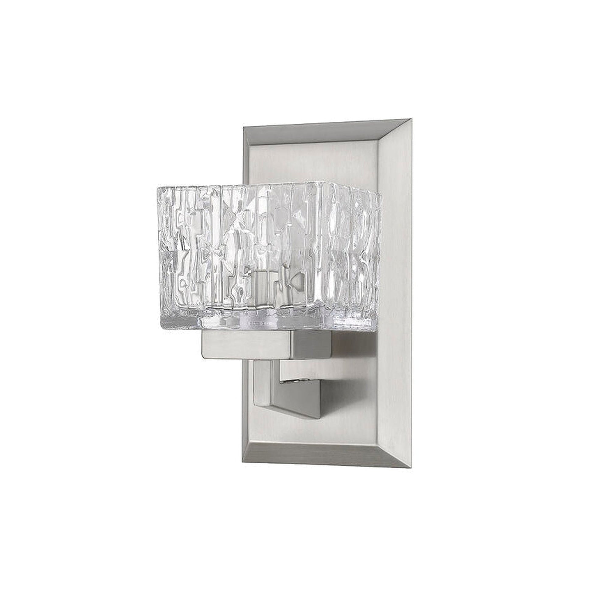 Z-Lite Rubicon 5" 1-Light LED Brushed Nickel Wall Sconce With Clear Glass Shade