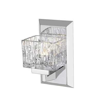 Z-Lite Rubicon 5" 1-Light LED Chrome Wall Sconce With Clear Glass Shade