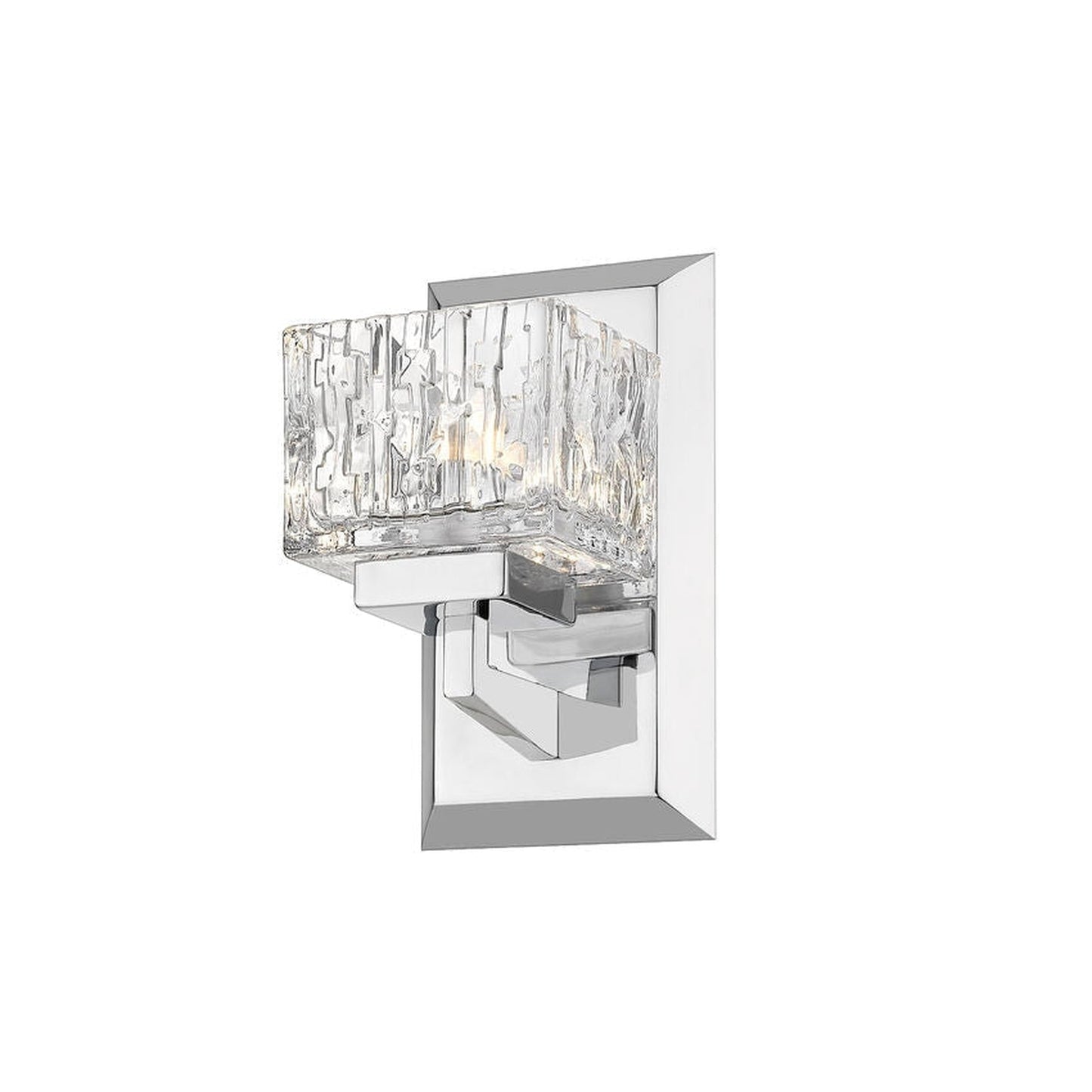 Z-Lite Rubicon 5" 1-Light LED Chrome Wall Sconce With Clear Glass Shade