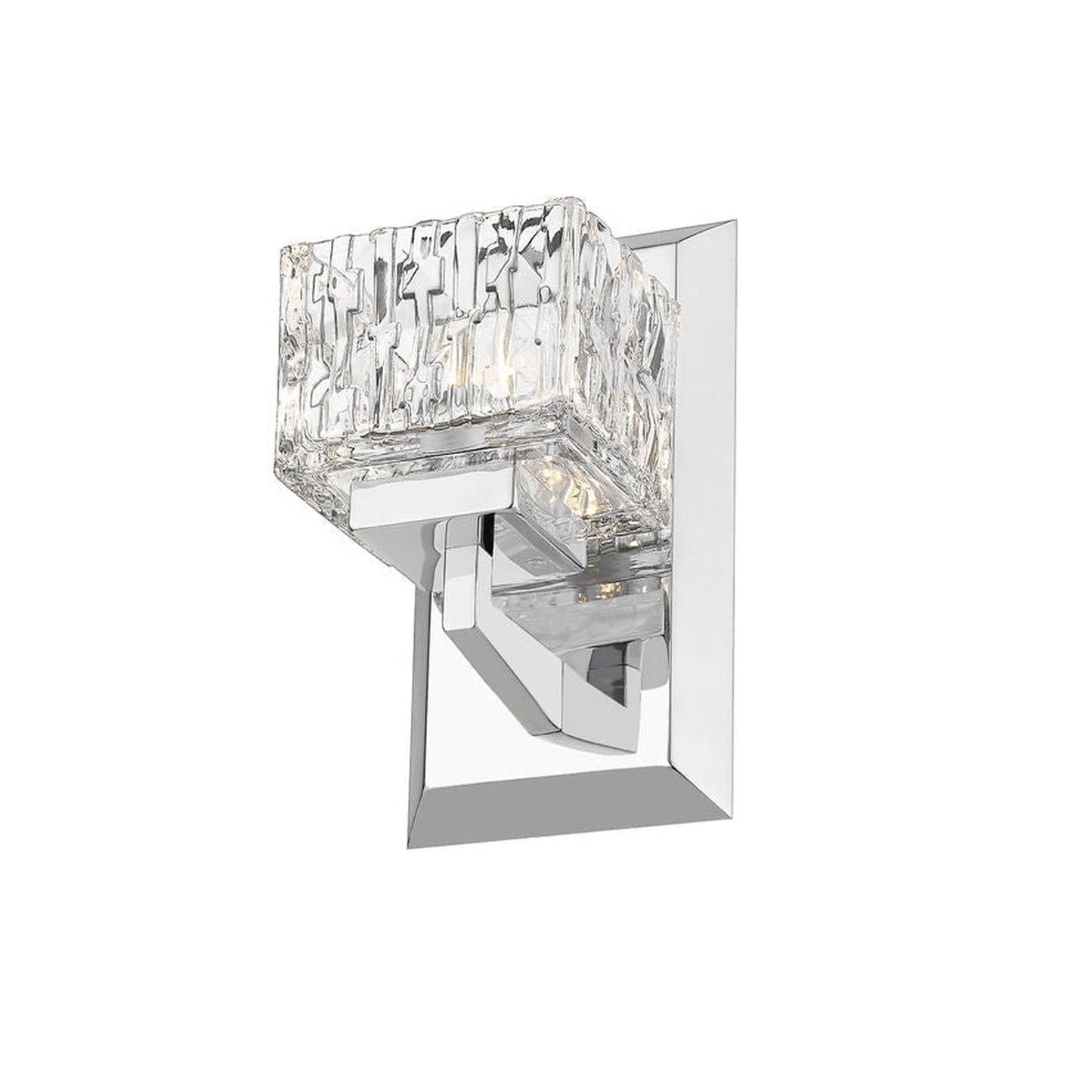 Z-Lite Rubicon 5" 1-Light LED Chrome Wall Sconce With Clear Glass Shade