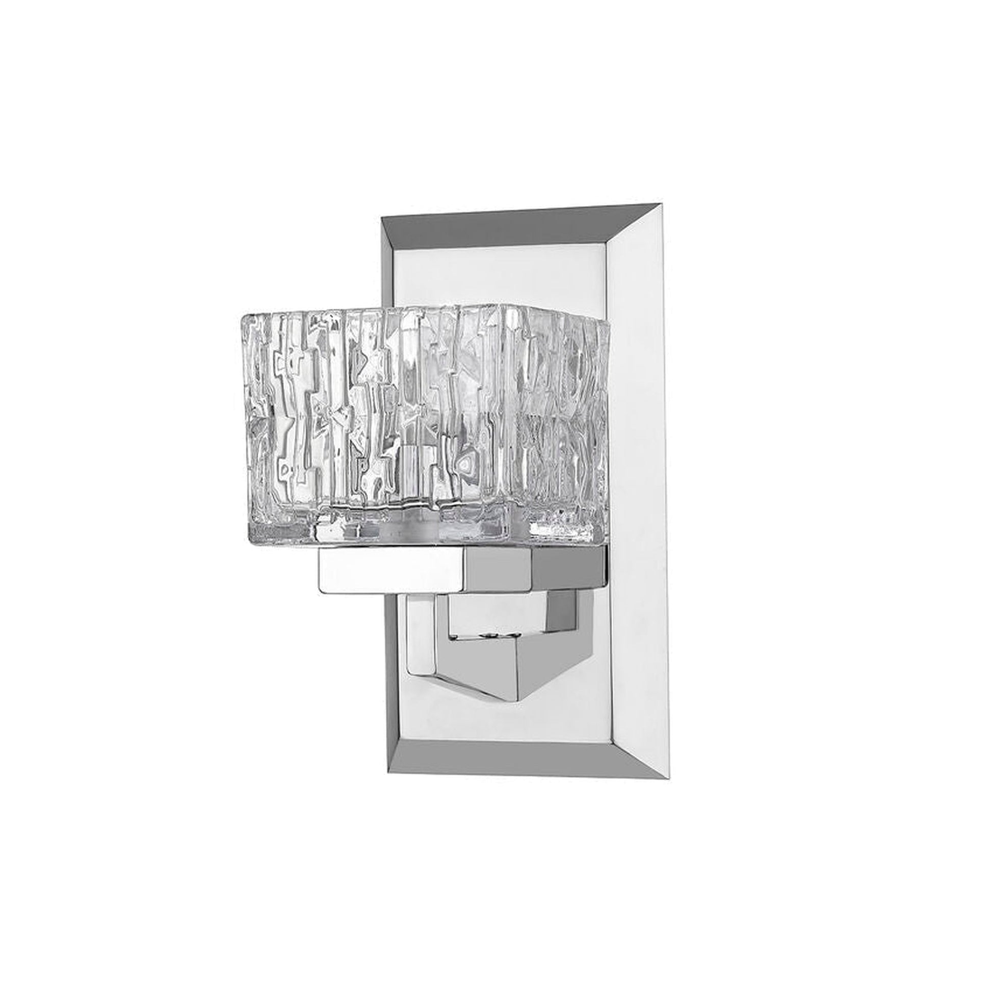 Z-Lite Rubicon 5" 1-Light LED Chrome Wall Sconce With Clear Glass Shade