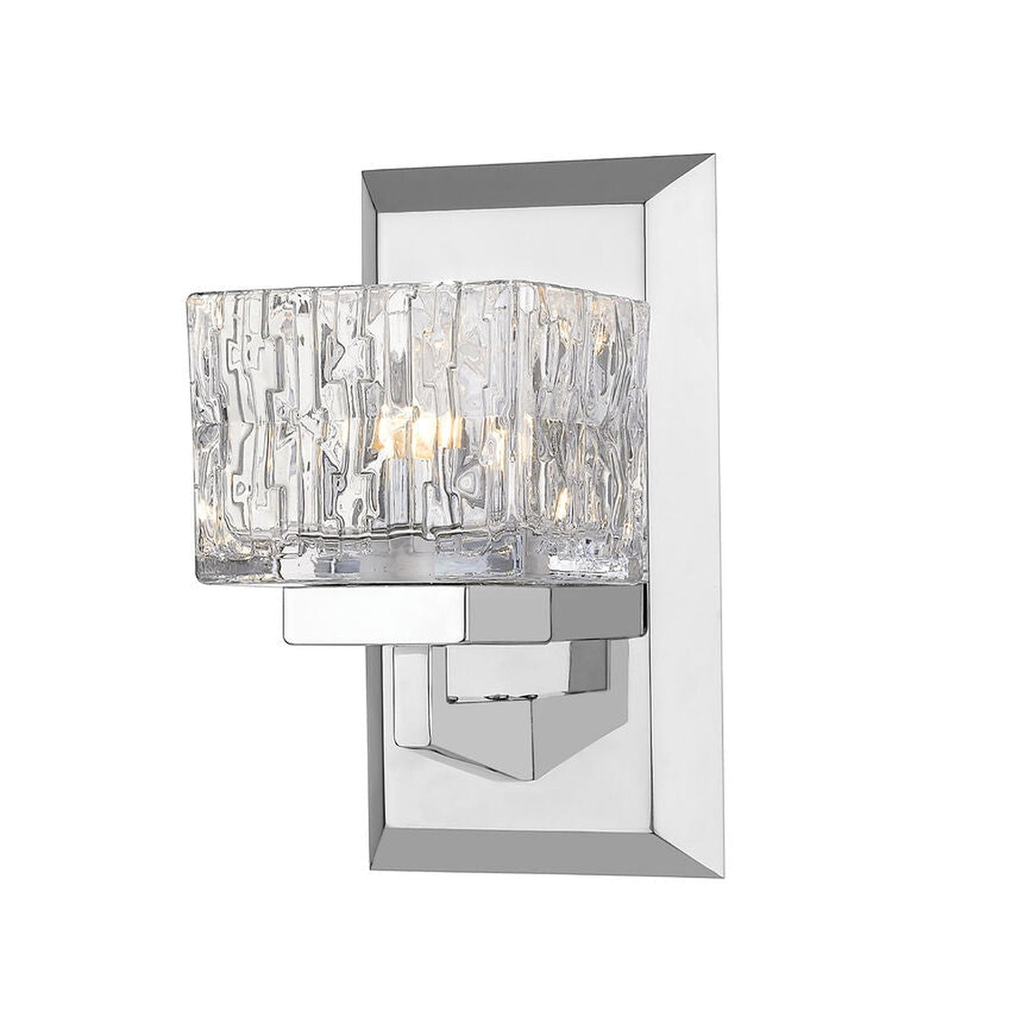 Z-Lite Rubicon 5" 1-Light LED Chrome Wall Sconce With Clear Glass Shade