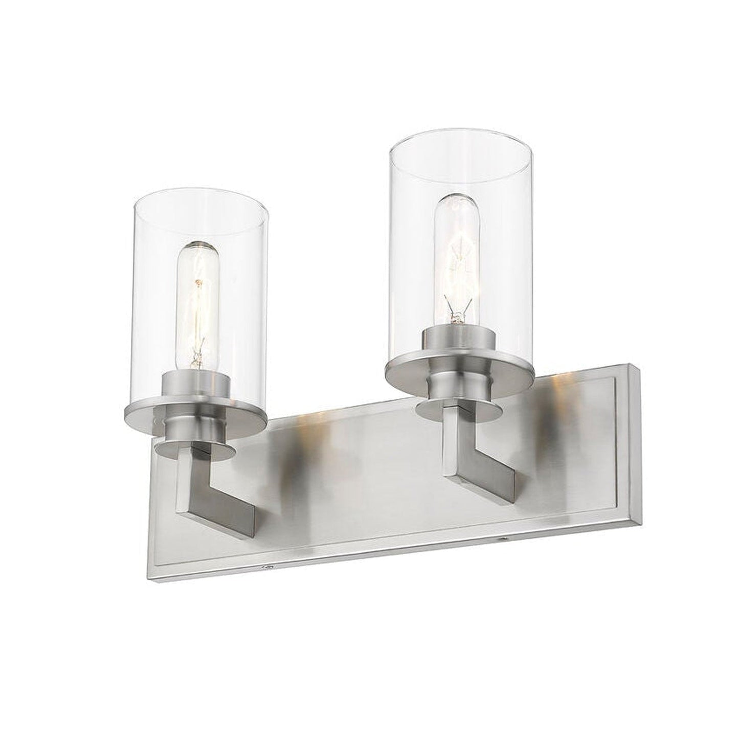 Z-Lite Savannah 16" 2-Light Brushed Nickel Vanity Light With Clear Glass Shade