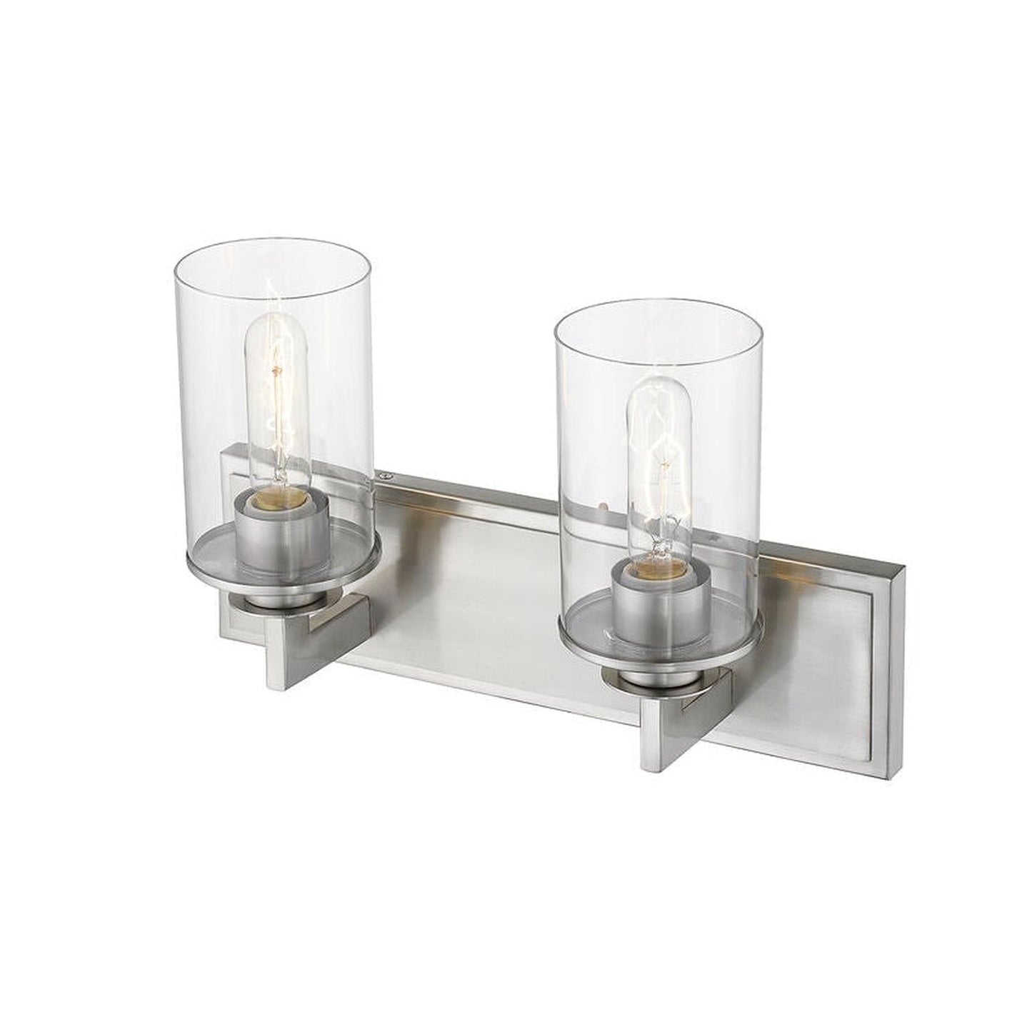 Z-Lite Savannah 16" 2-Light Brushed Nickel Vanity Light With Clear Glass Shade