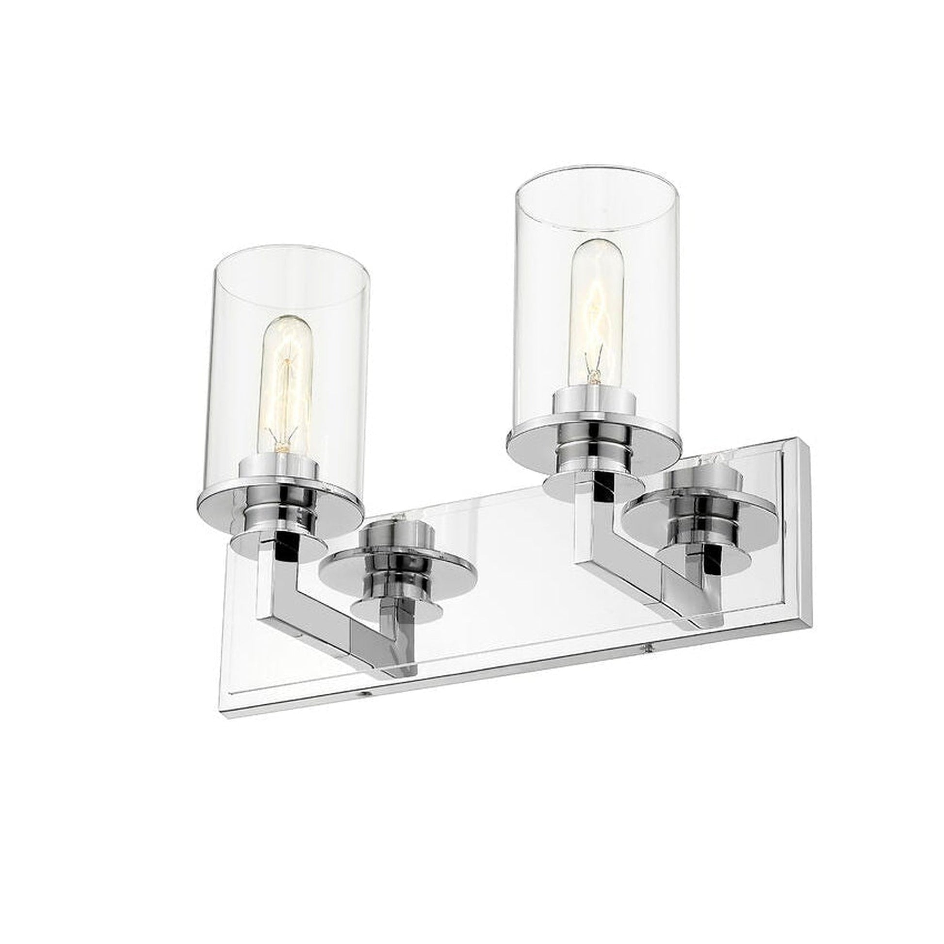 Z-Lite Savannah 16" 2-Light Chrome Vanity Light With Clear Glass Shade