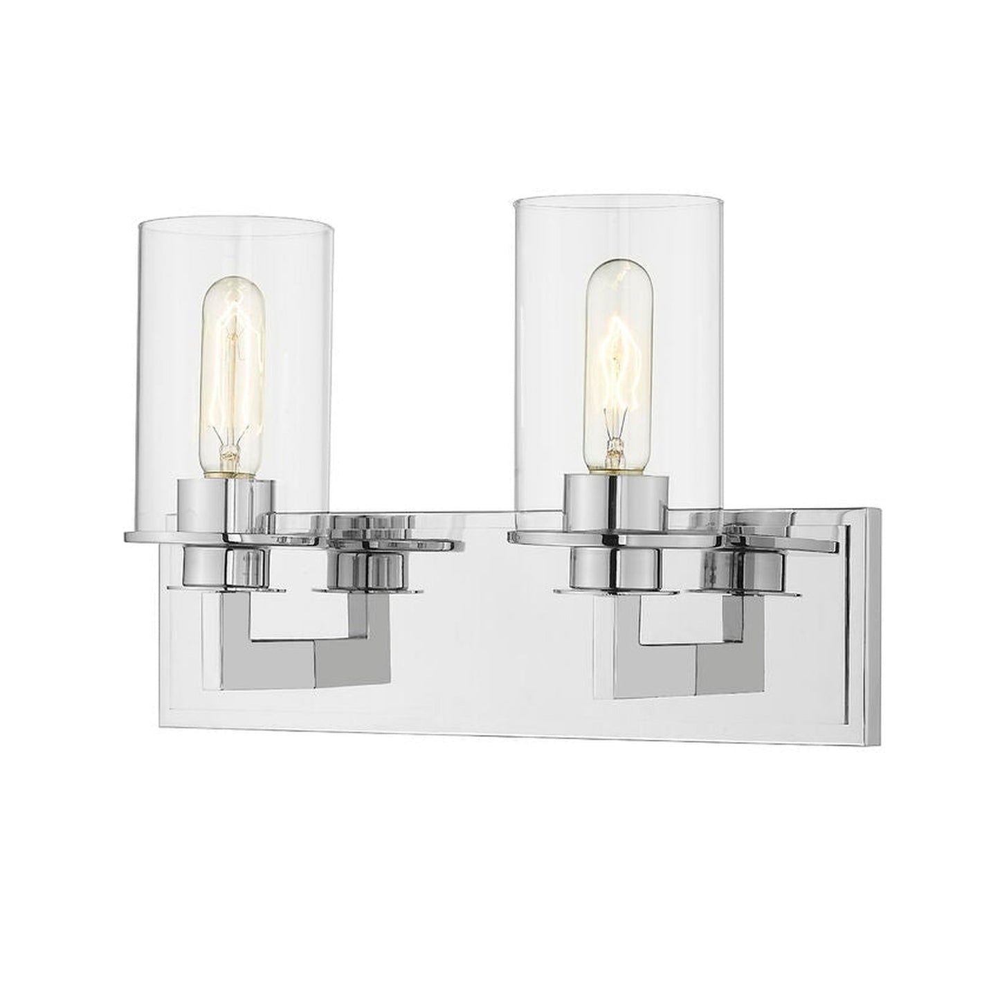 Z-Lite Savannah 16" 2-Light Chrome Vanity Light With Clear Glass Shade