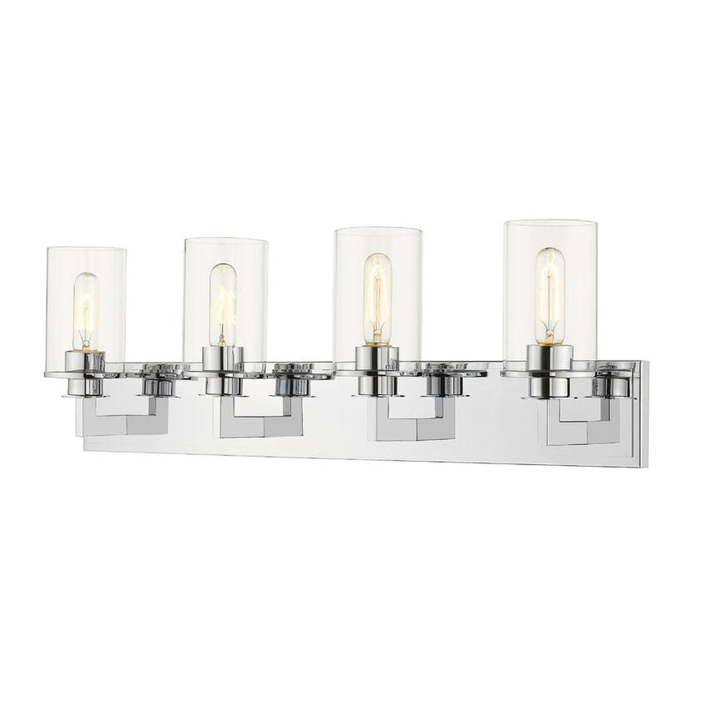 Z-Lite Savannah 32" 4-Light Chrome Vanity Light With Clear Glass Shade