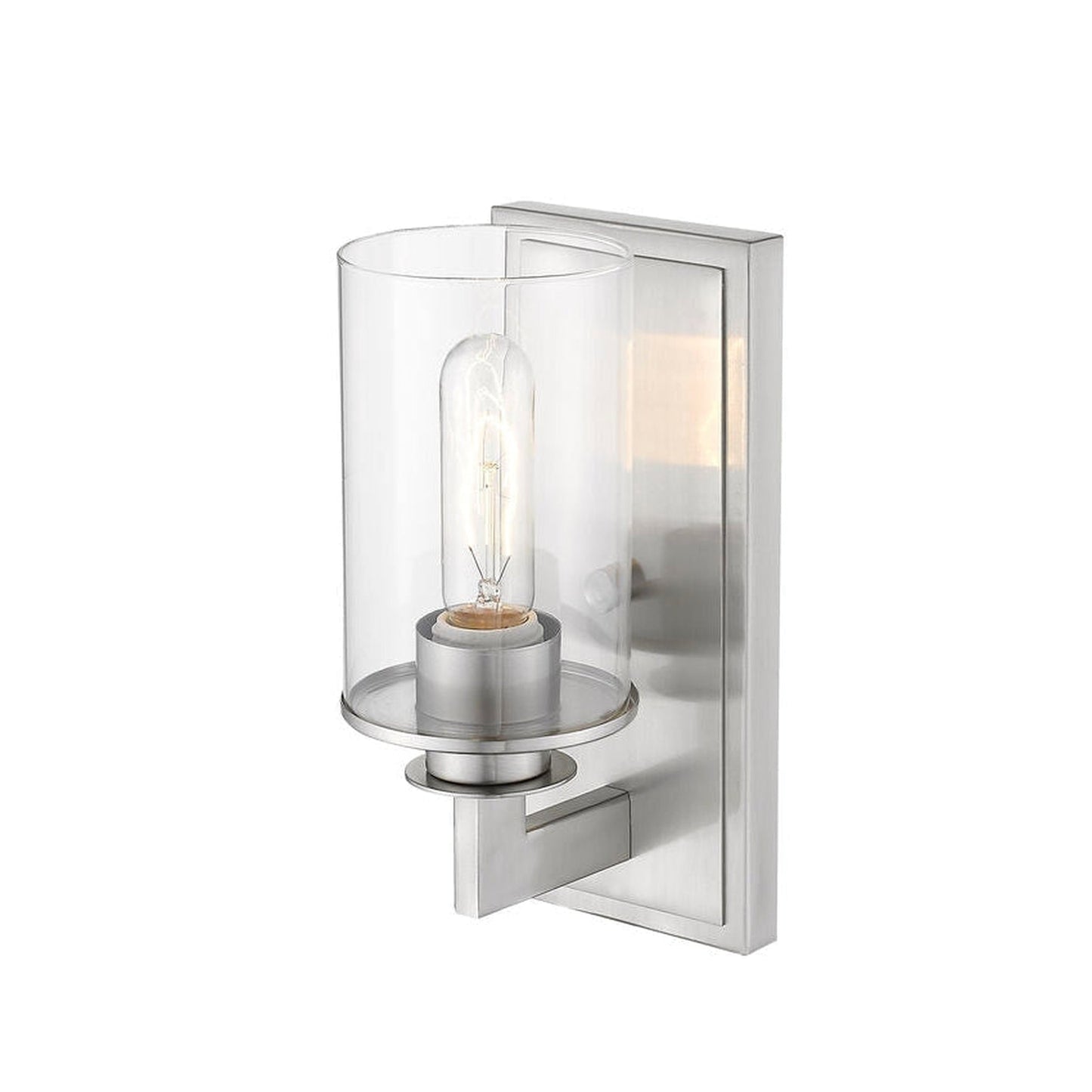 Z-Lite Savannah 5" 1-Light Brushed Nickel Wall Sconce With Clear Glass Shade