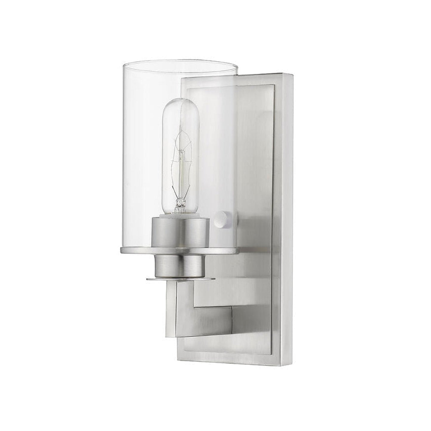 Z-Lite Savannah 5" 1-Light Brushed Nickel Wall Sconce With Clear Glass Shade