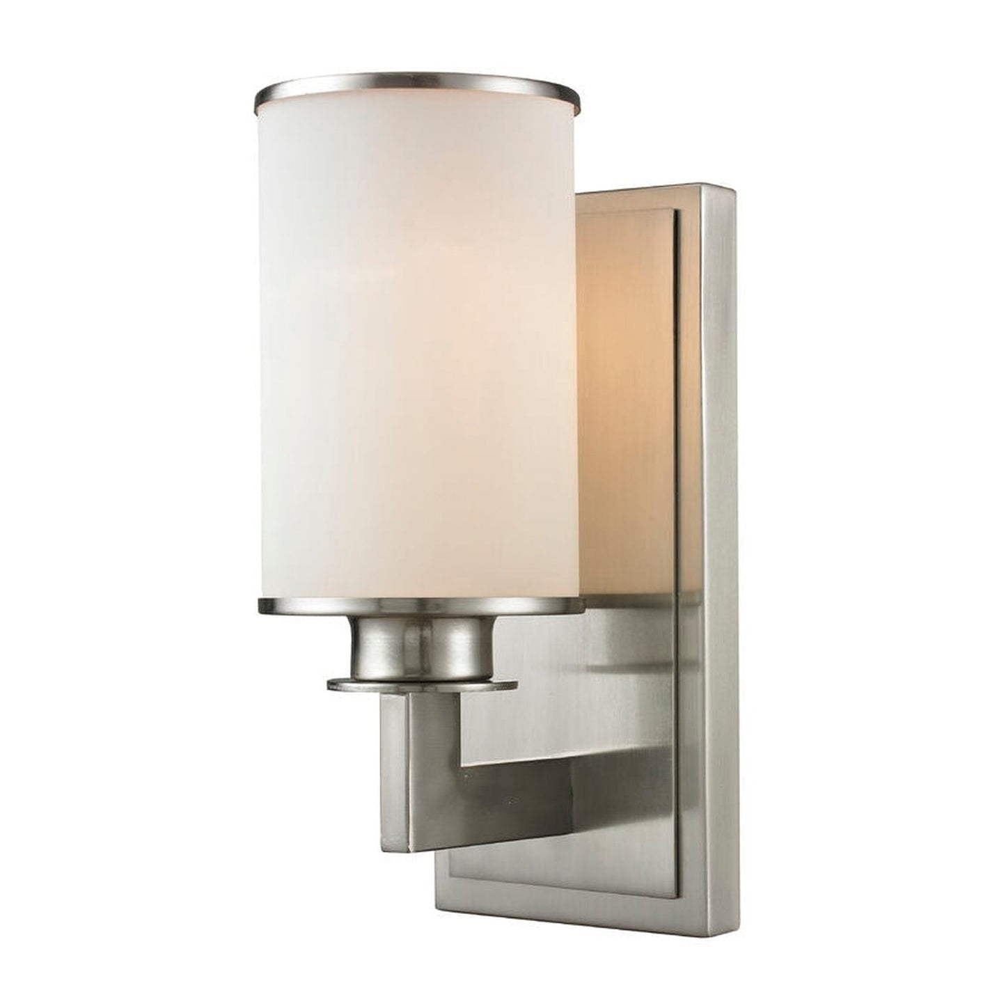 Z-Lite Savannah 5" 1-Light Brushed Nickel Wall Sconce With Matte Opal Glass Shade