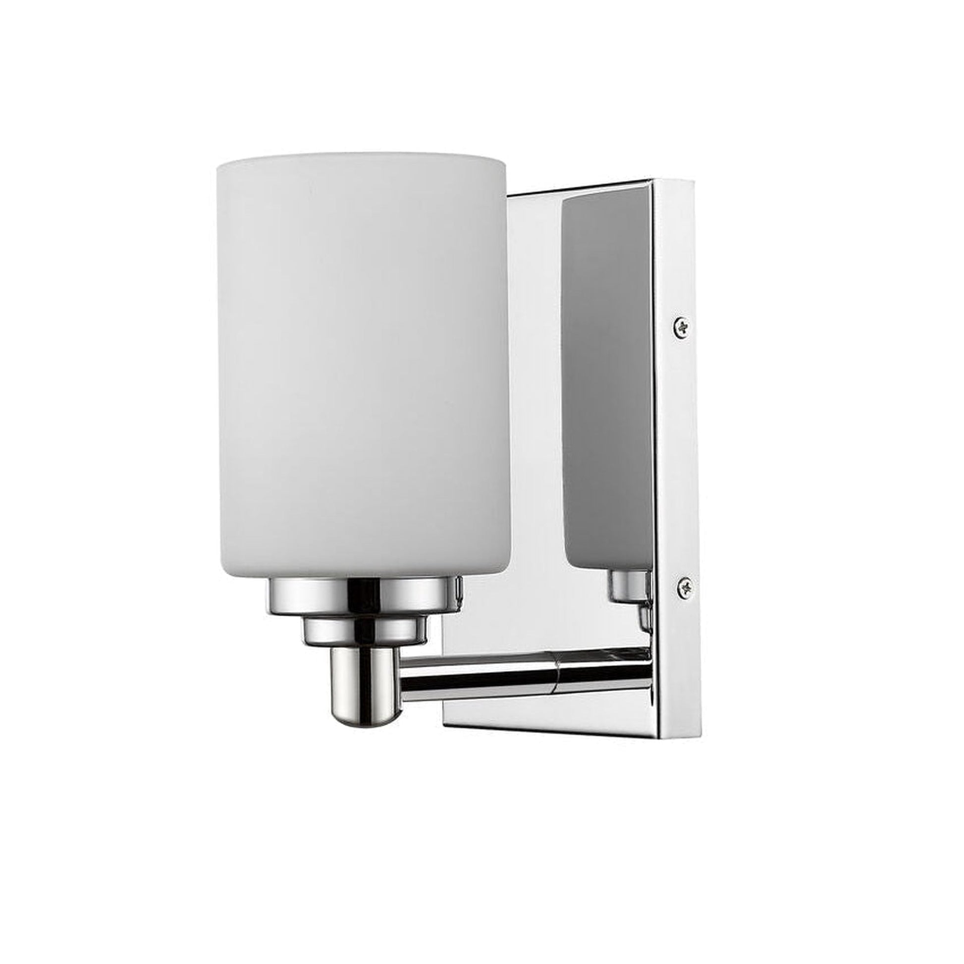 Z-Lite Soledad 5" 1-Light Chrome Wall Sconce With White Glass Shade
