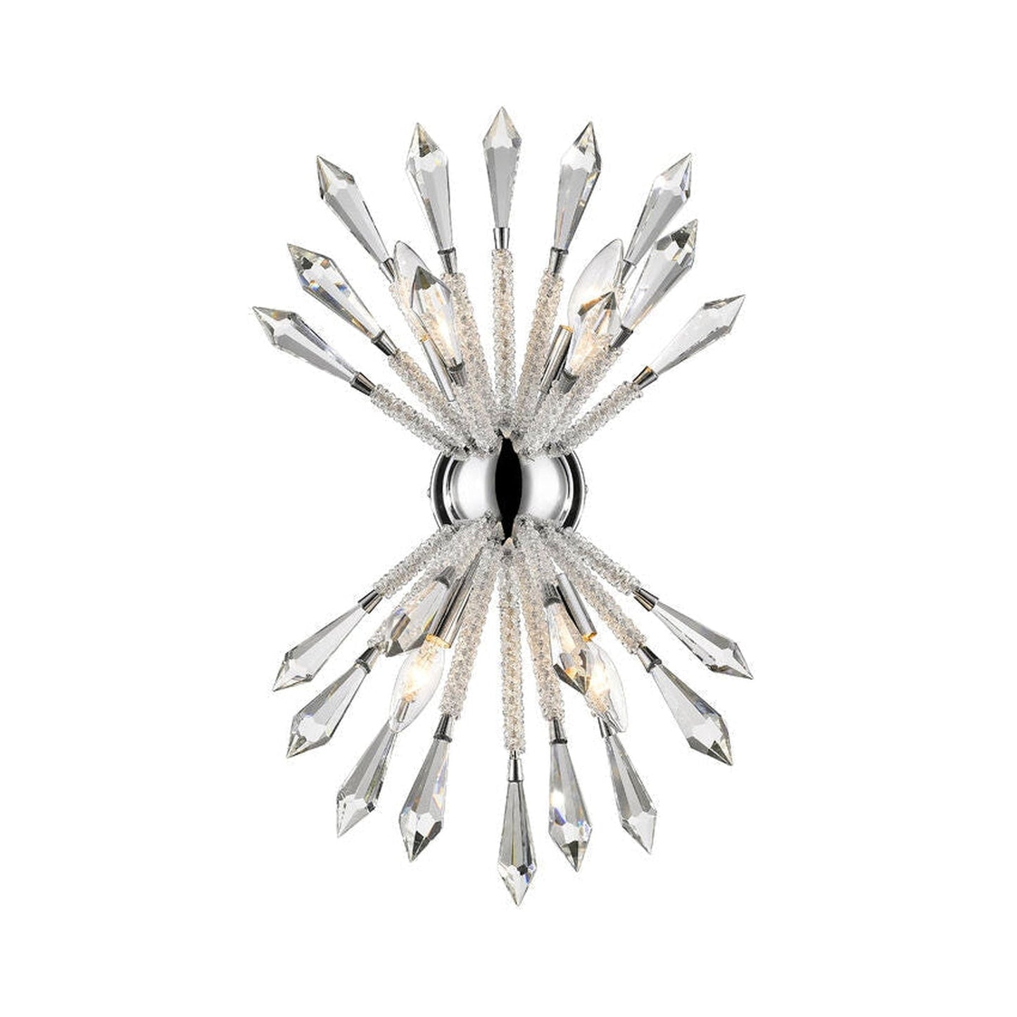 Z-Lite Soleia 10" 4-Light Chrome Wall Sconce With Crystal Clear Shade